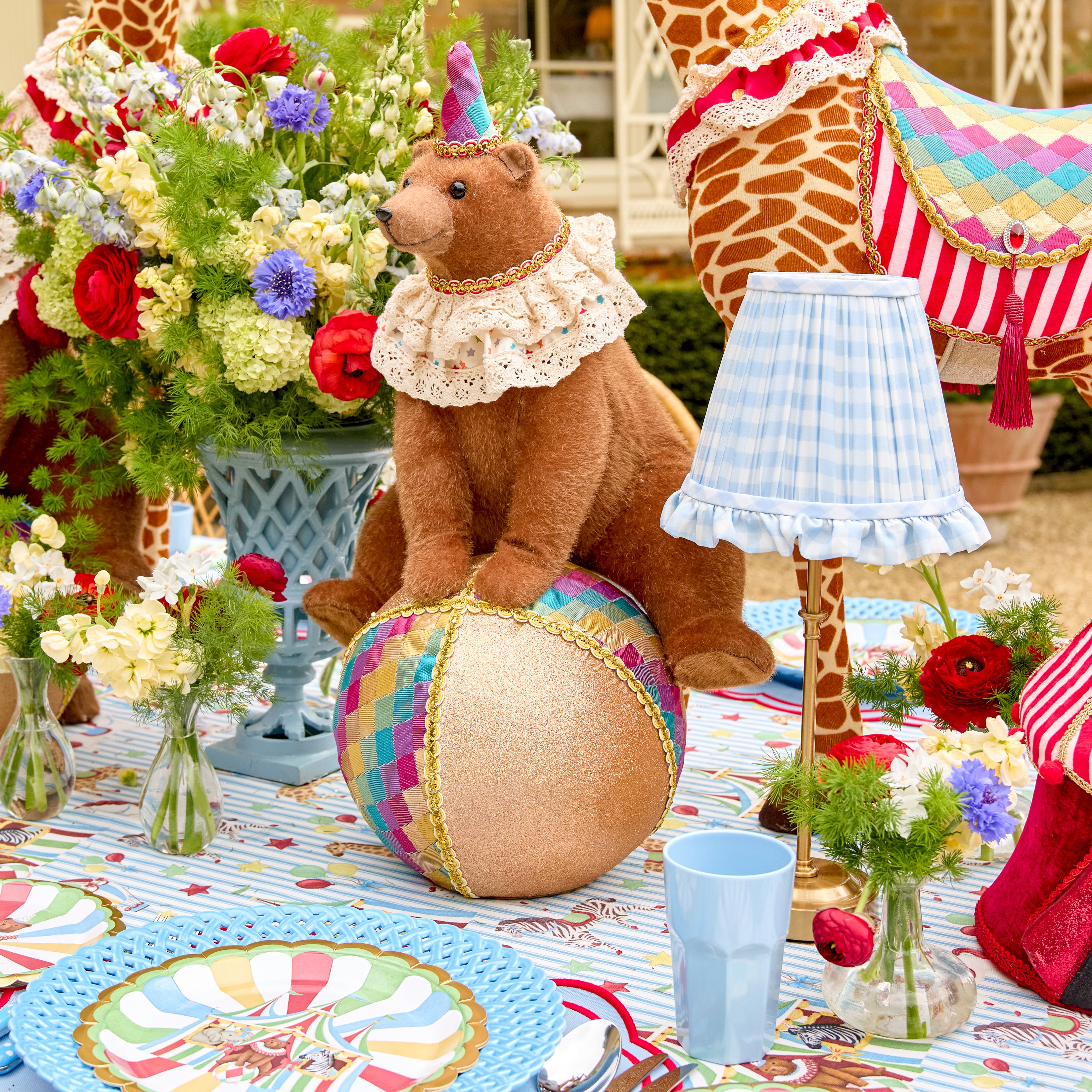 Bertie Bear On Ball - 59cm