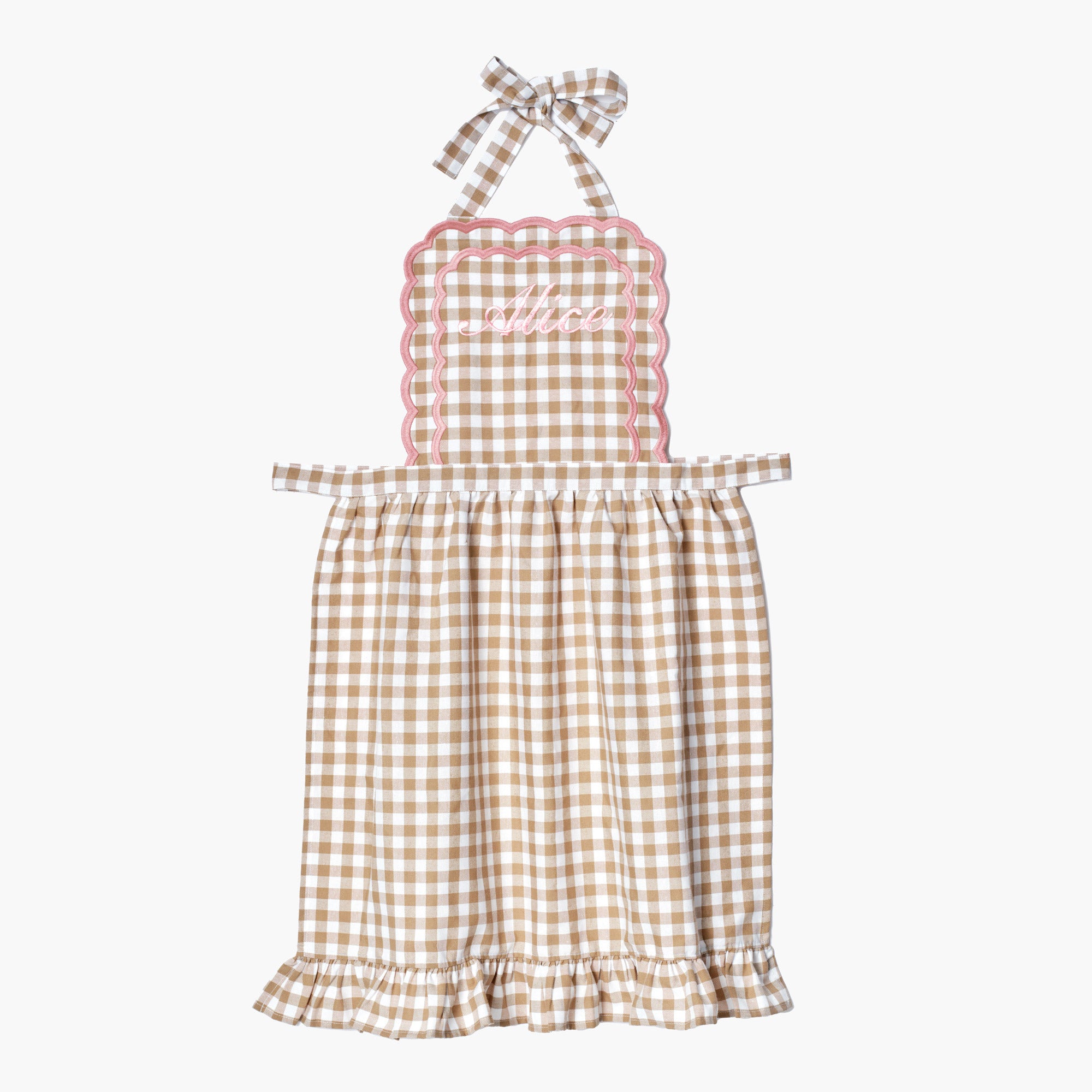 Isla Putty & Pink Gingham Apron