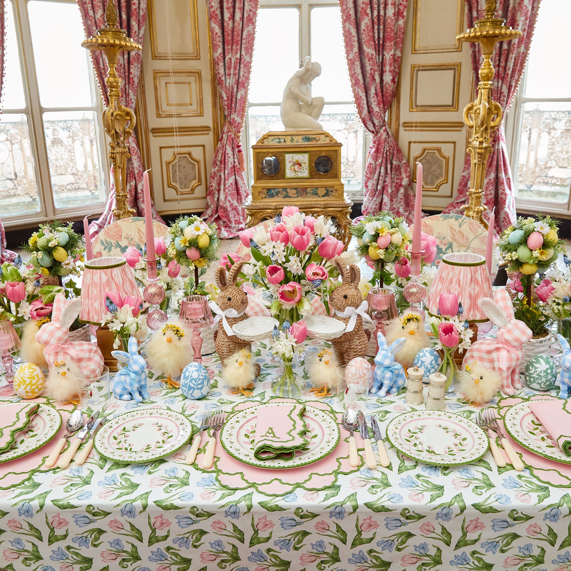 Lily Pink & Green Napkins (Set of 4)