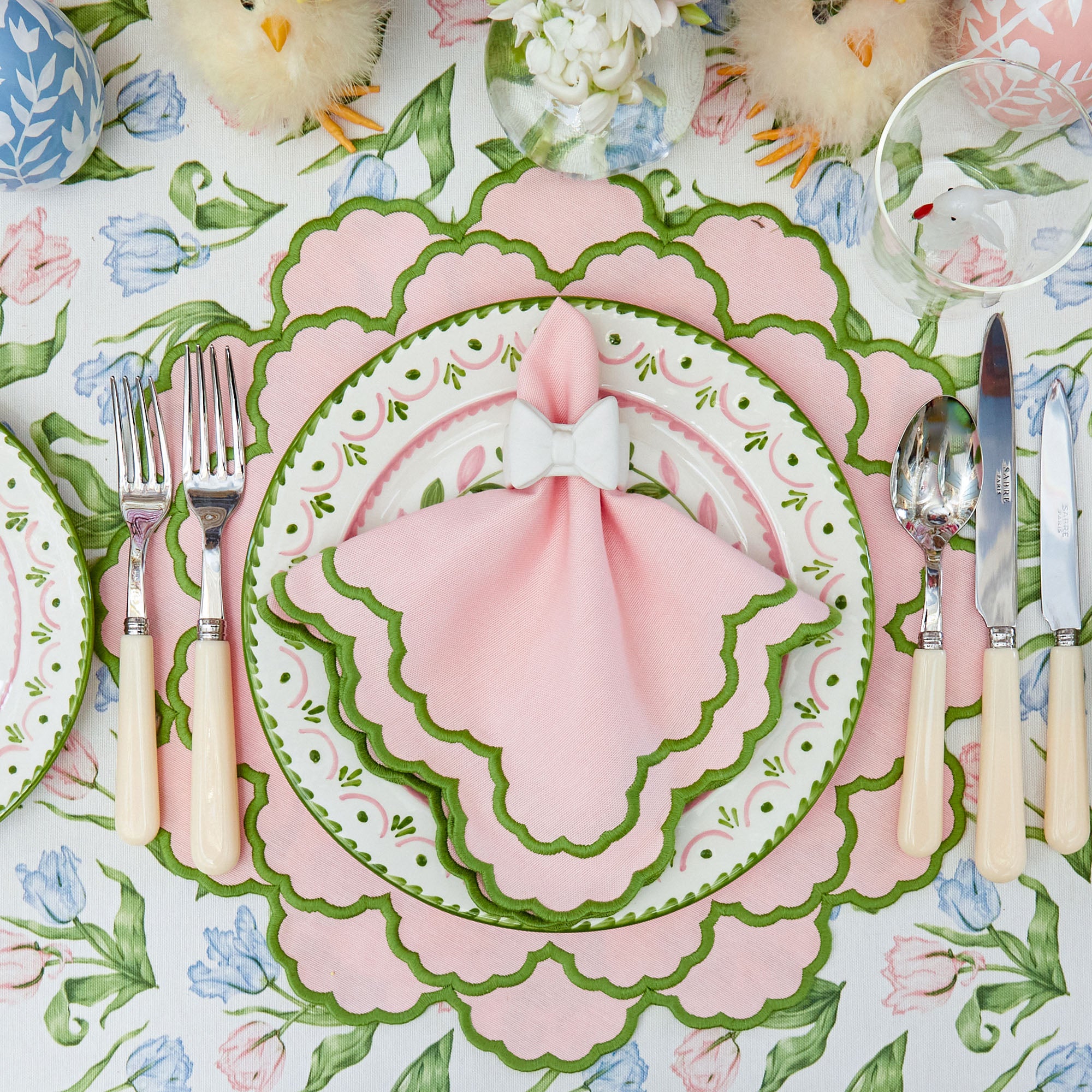 Lily Pink & Green Placemats (Set of 4)