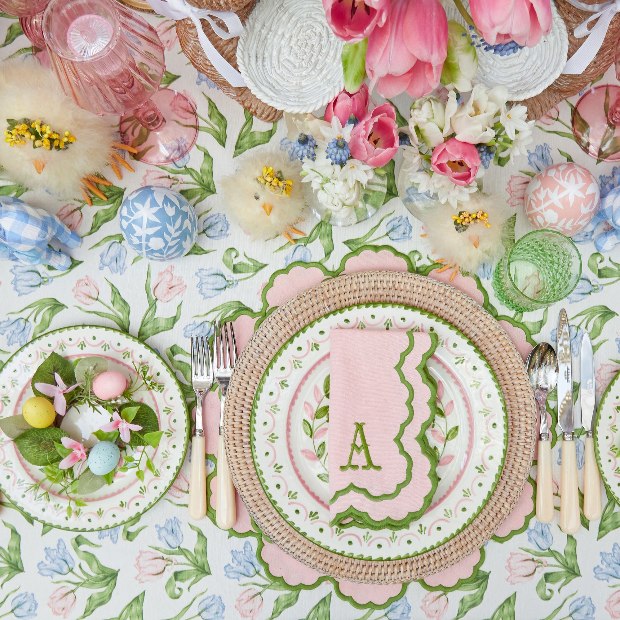 Emerald Hobnail Glasses (Set of 6)