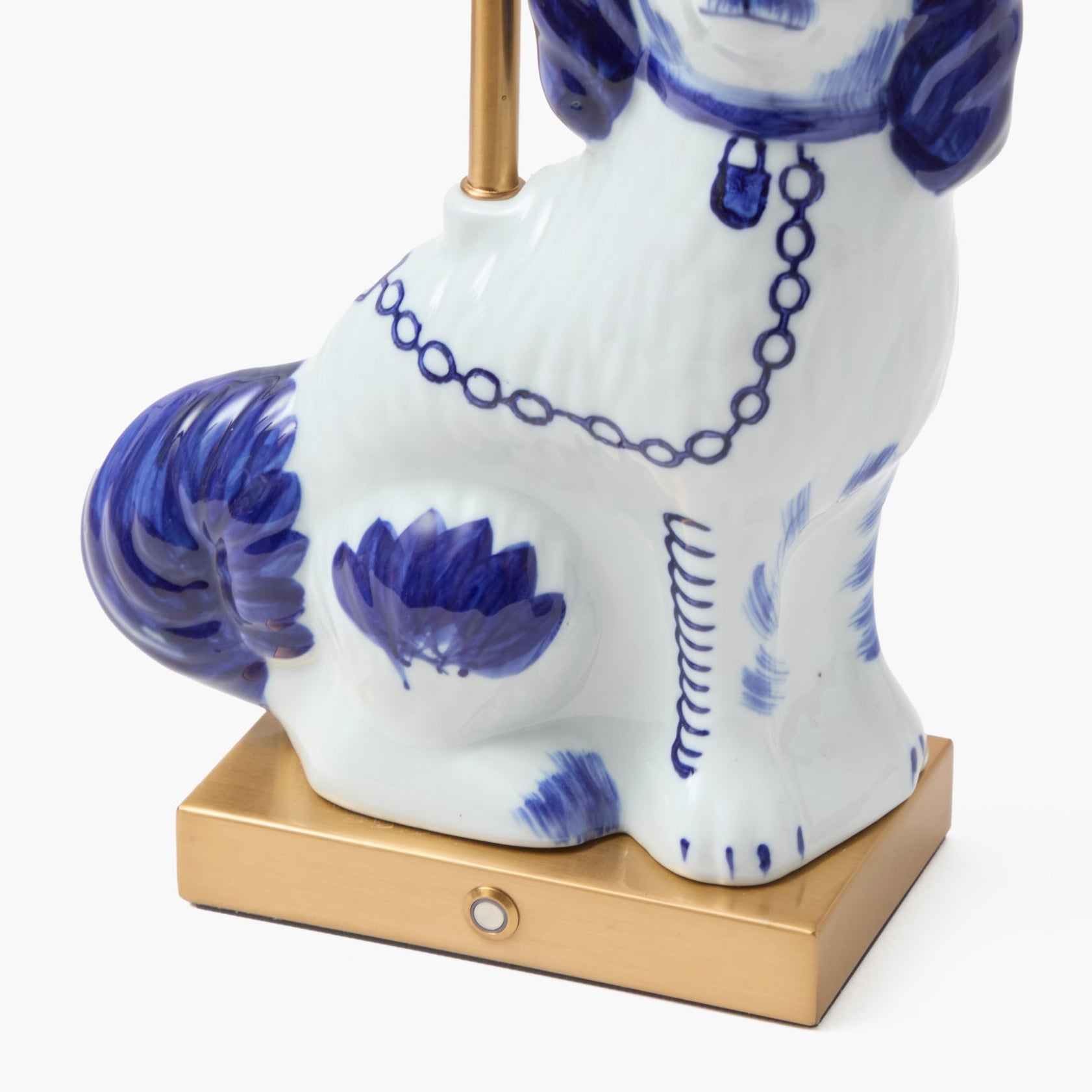 Rechargeable Staffordshire Dog Lamp with Cream Shade (22cm)