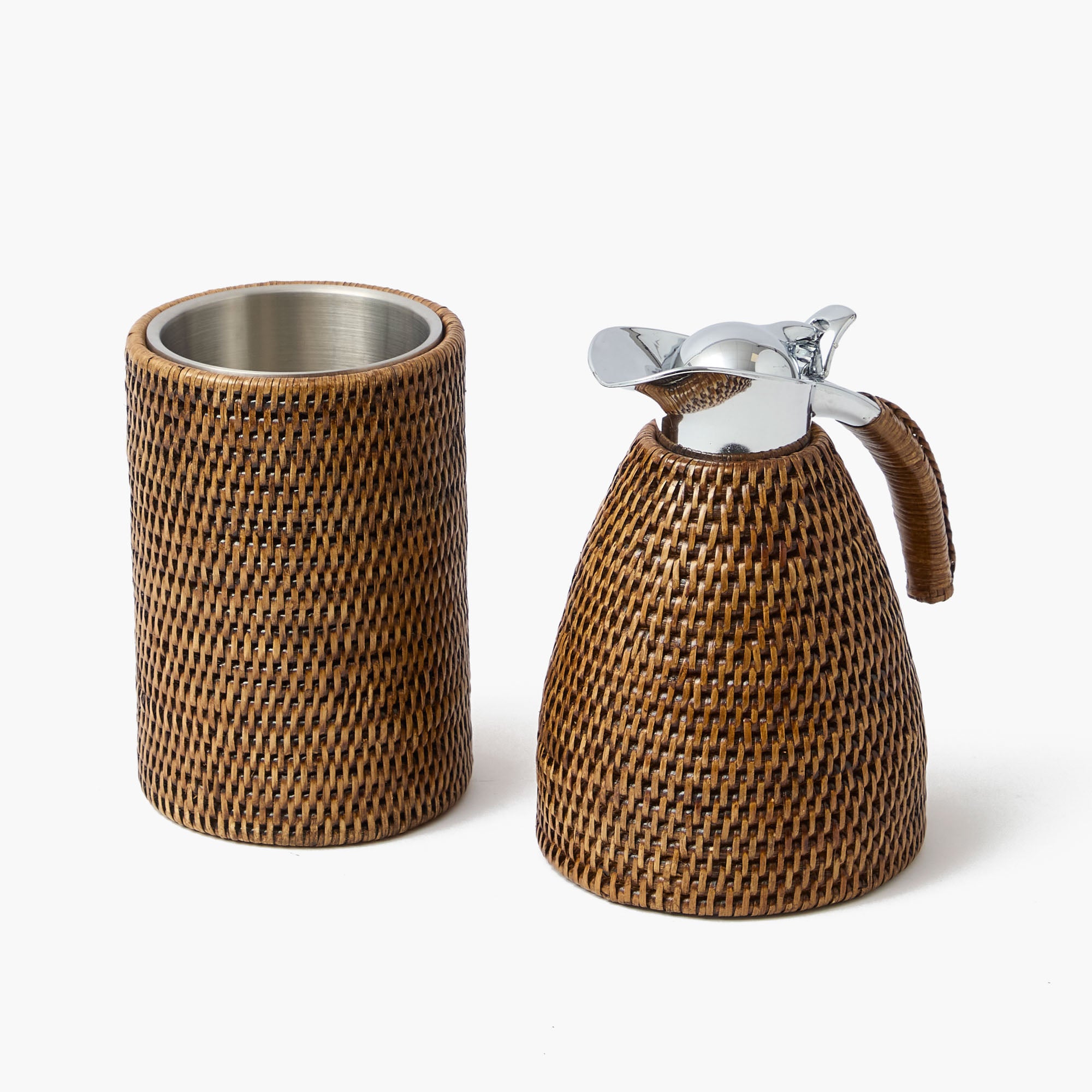 Dark Brown Rattan Thermos
