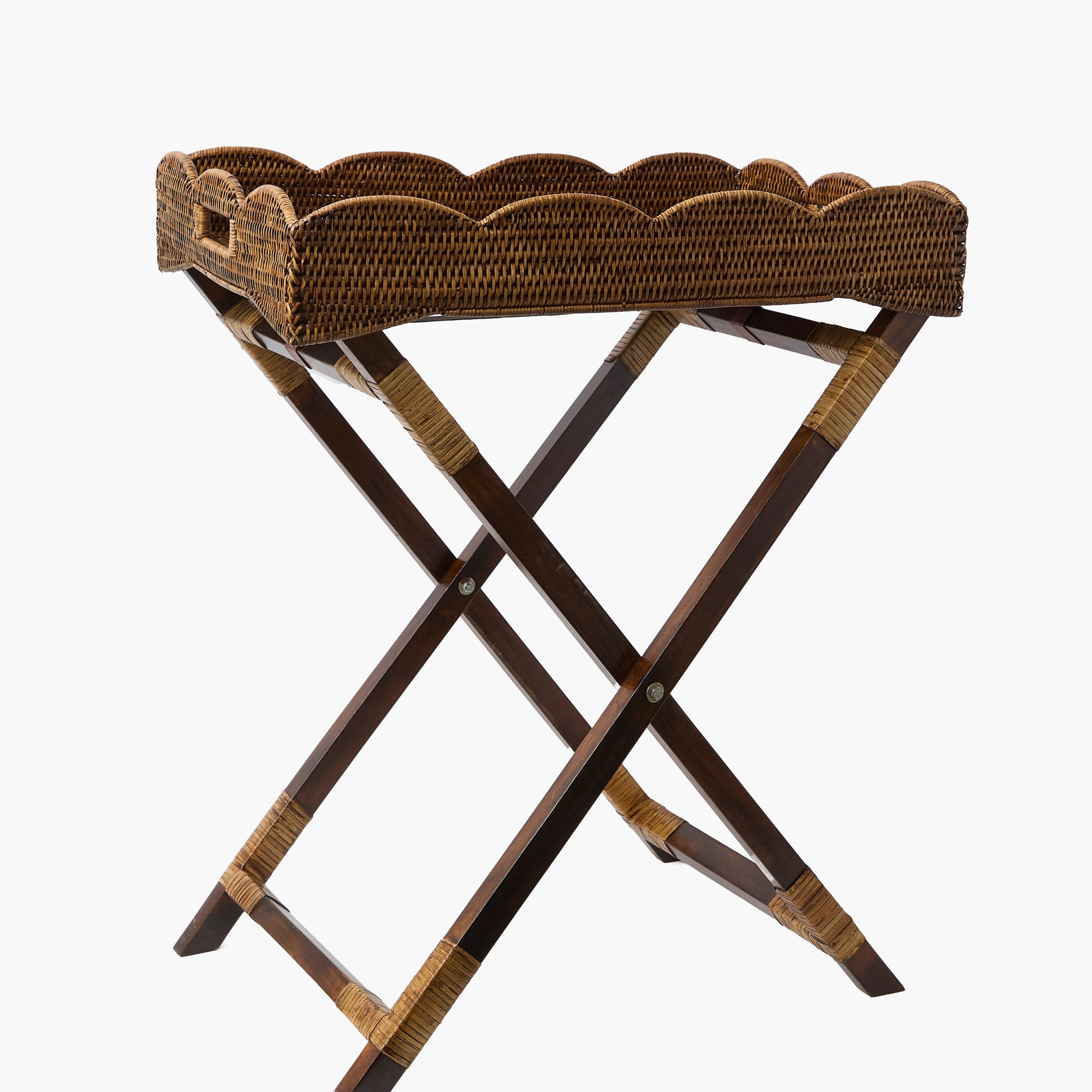 Dark Brown Rattan Butlers Tray