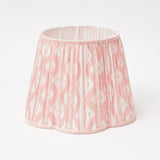Rattan Blanche Lamp with Pink Ikat Lampshade (30cm)