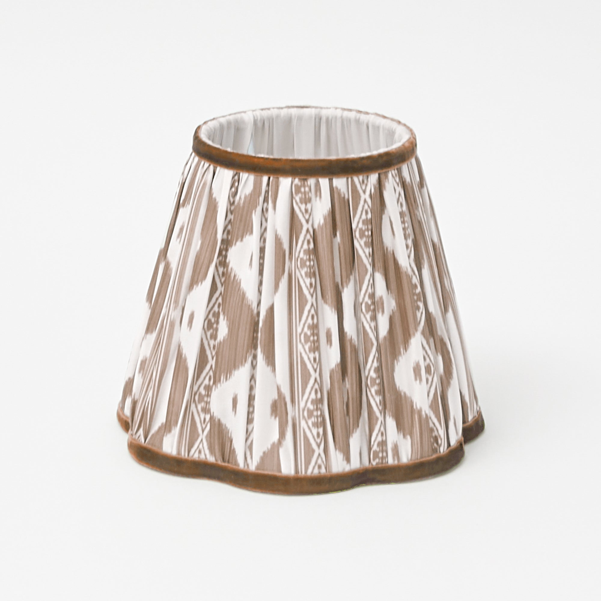 Tall Rechargeable Lamp with Chocolate Ikat Shade (18cm)