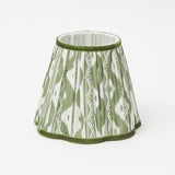 Olive Green Ikat Scalloped Lampshade (18cm)