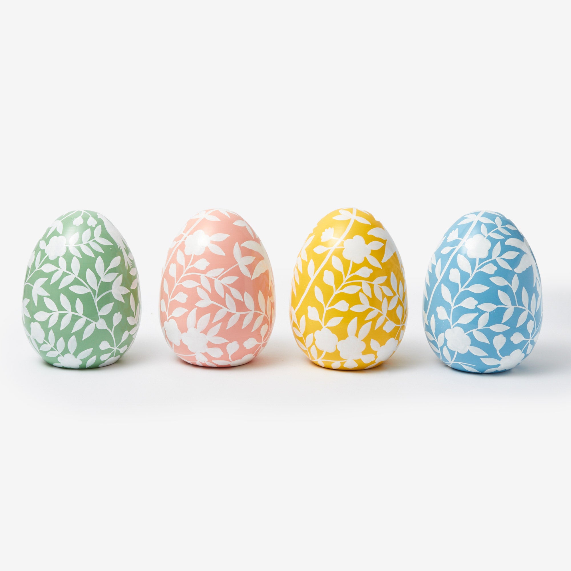 Large Blue Floral Tole Egg