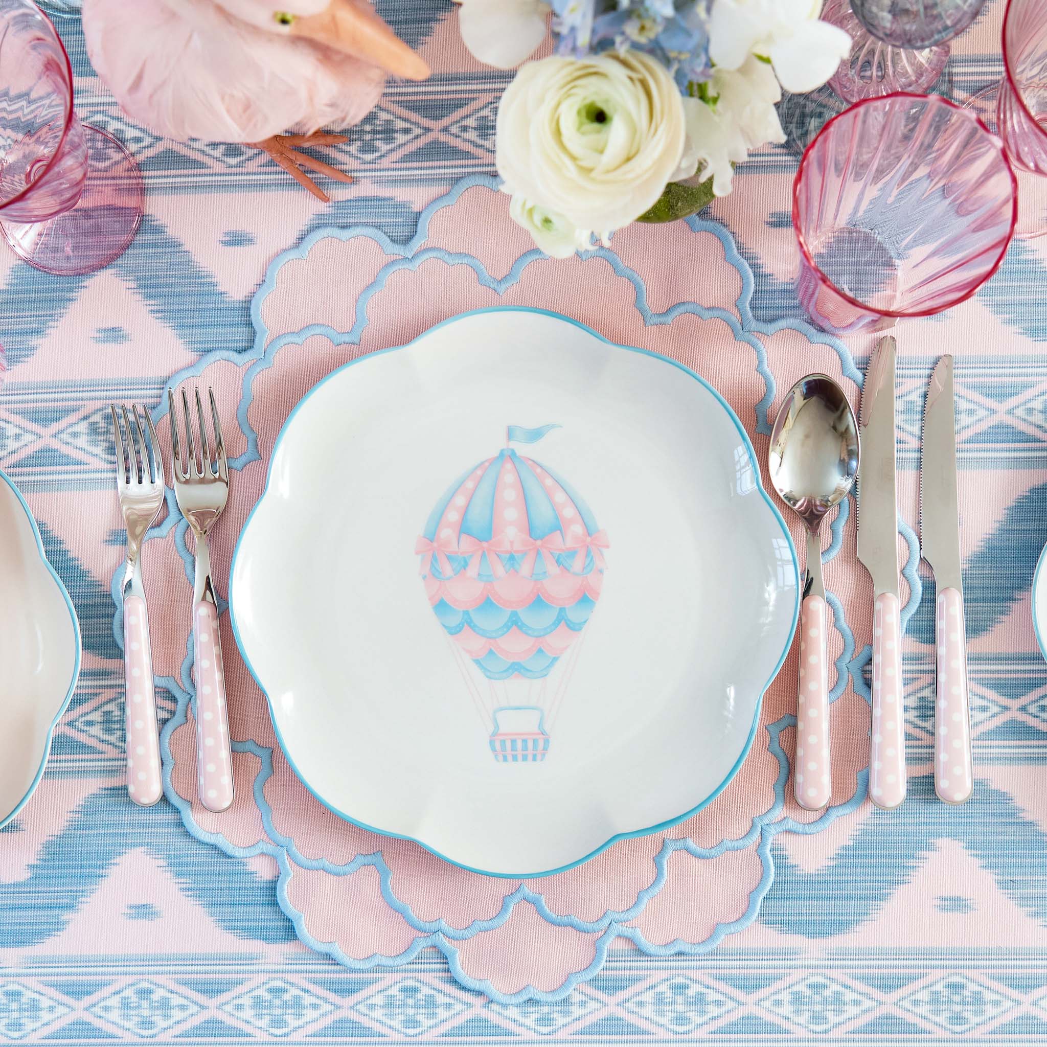 Sarah Pink & Blue Placemats (Set of 4)