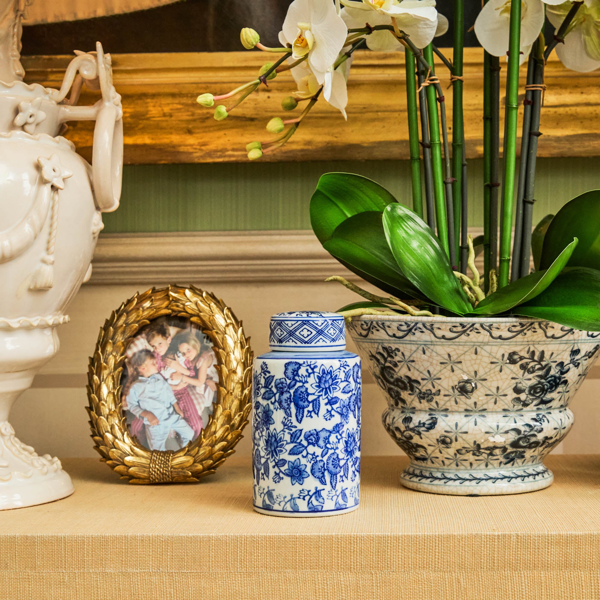 Round Chinoiserie Ginger Jars (Pair)