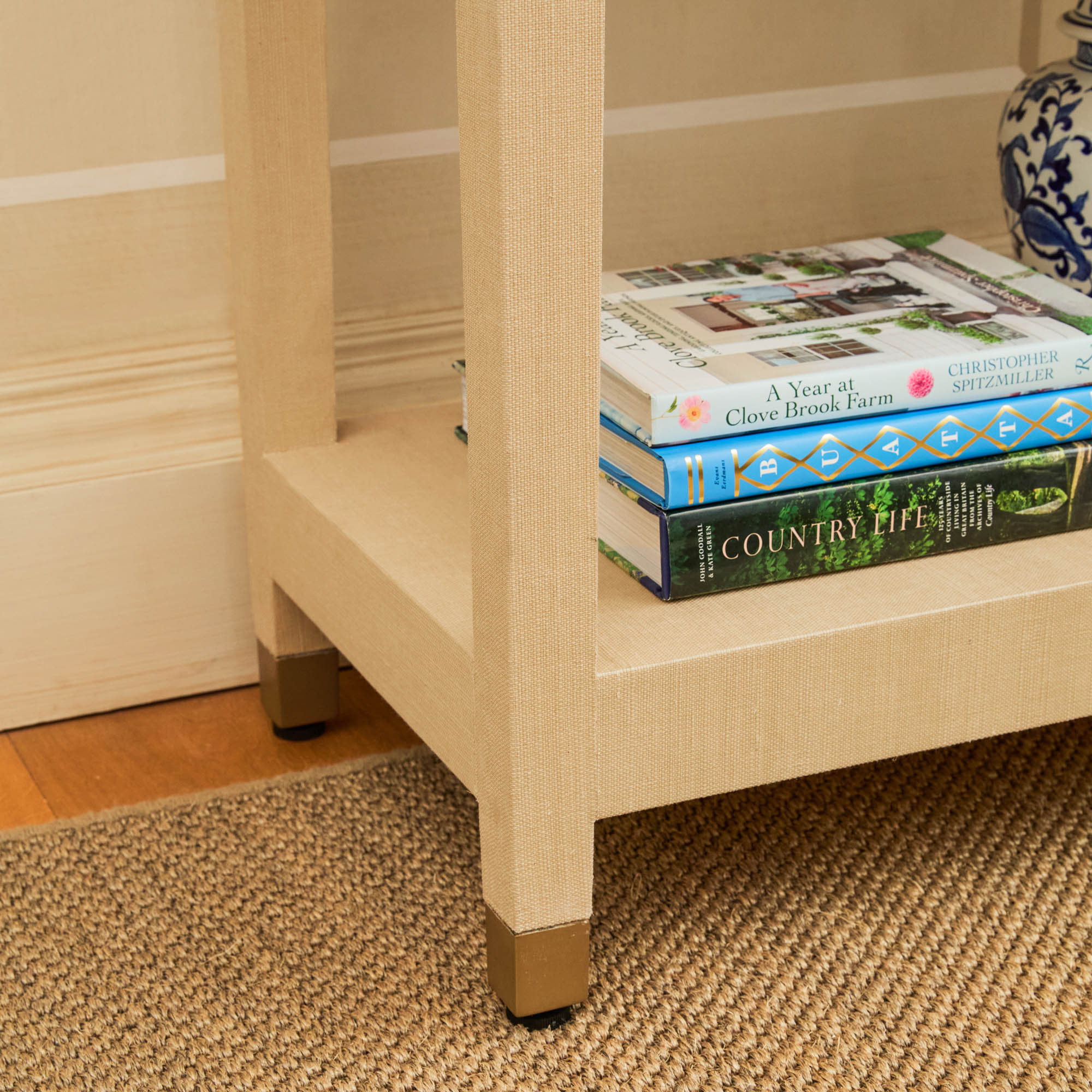 Grasscloth Console Table