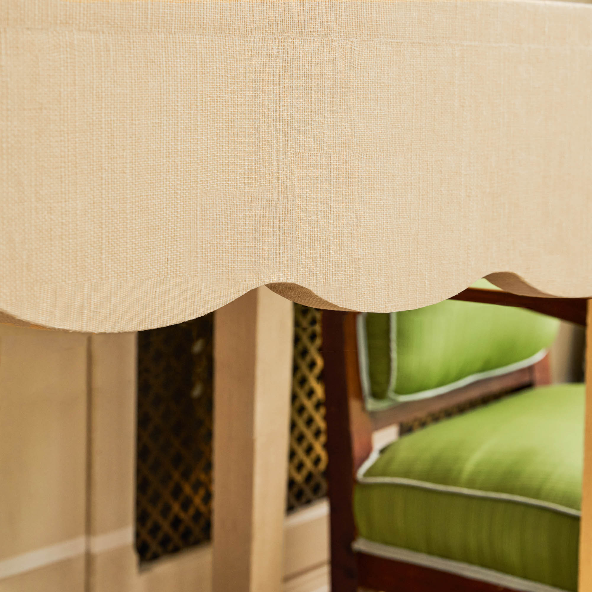 Grasscloth Console Table