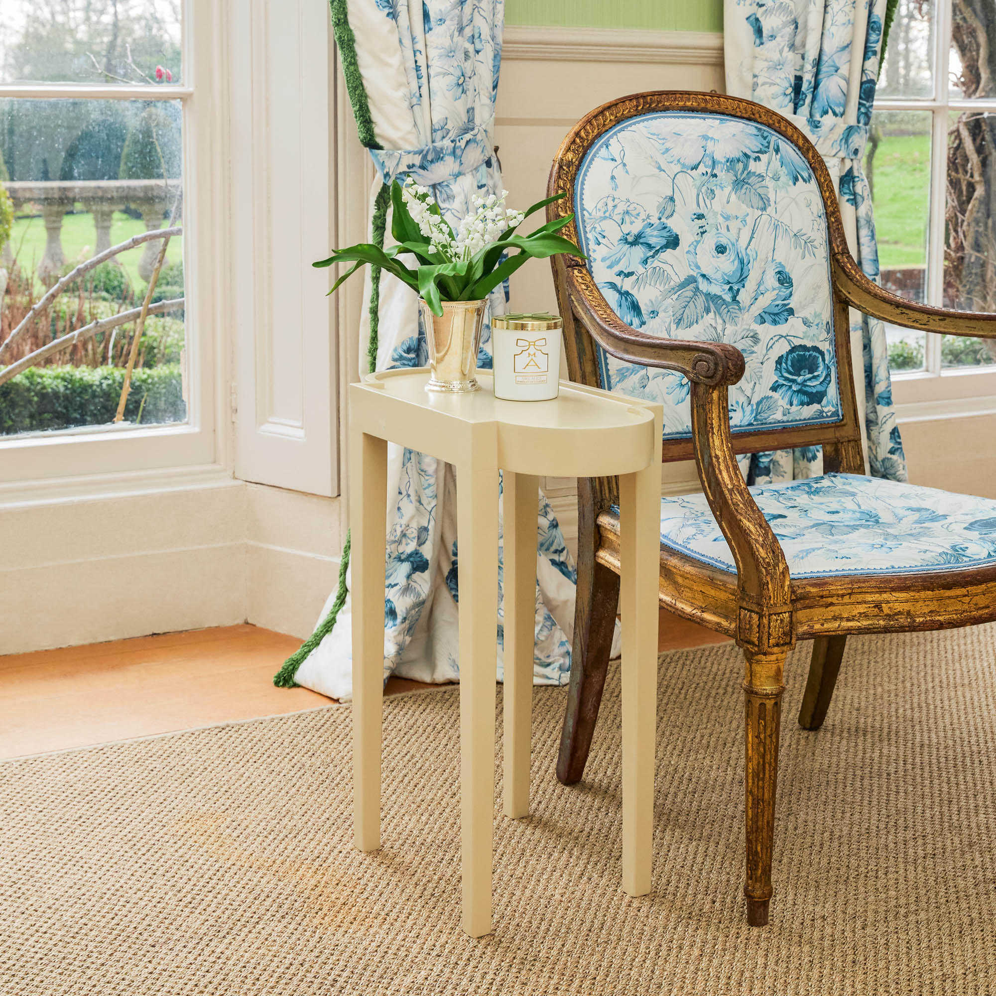 Putty Lacquer Rectangle Side Table