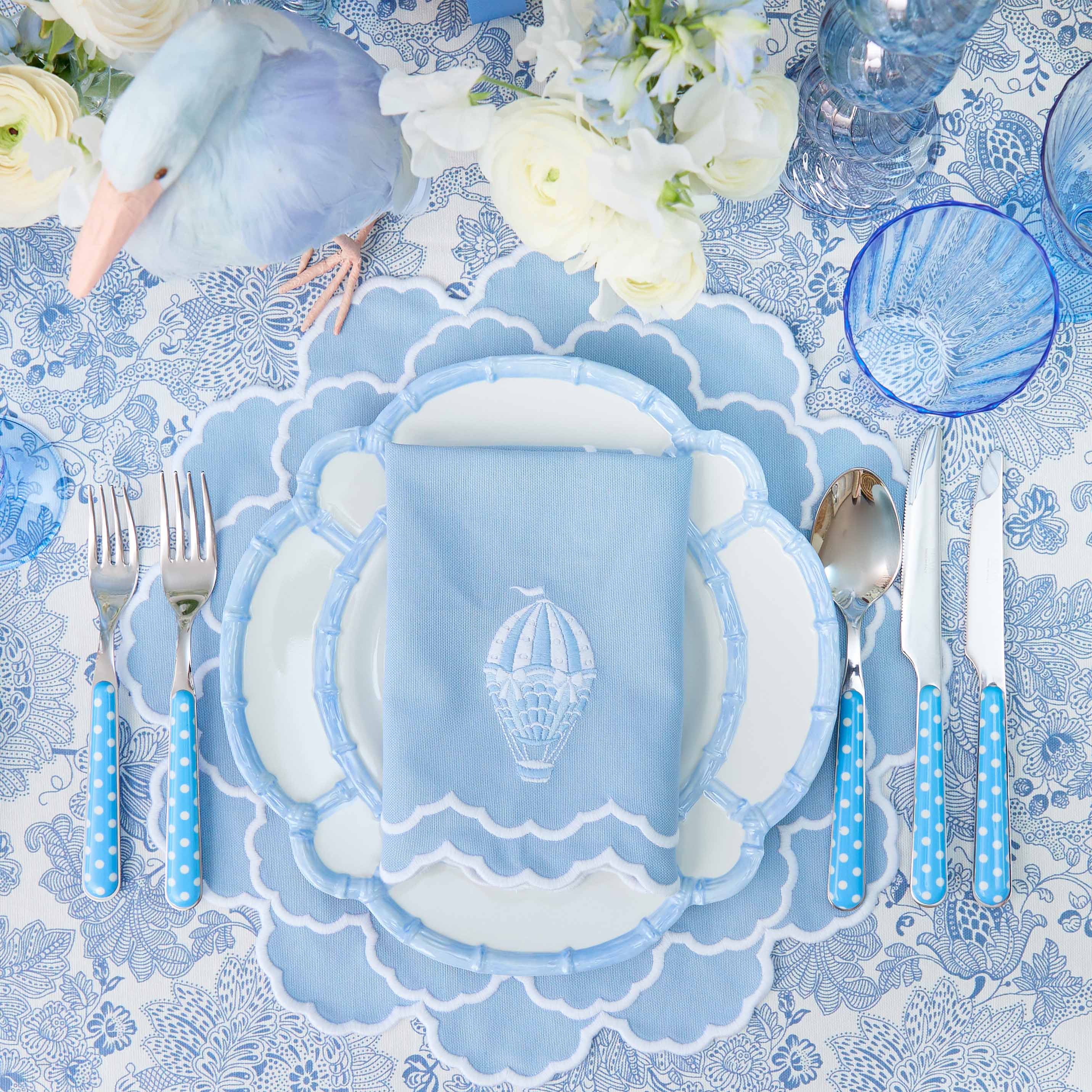 Nikki Blue Placemats & Hot Air Balloon Napkins (Set of 4)