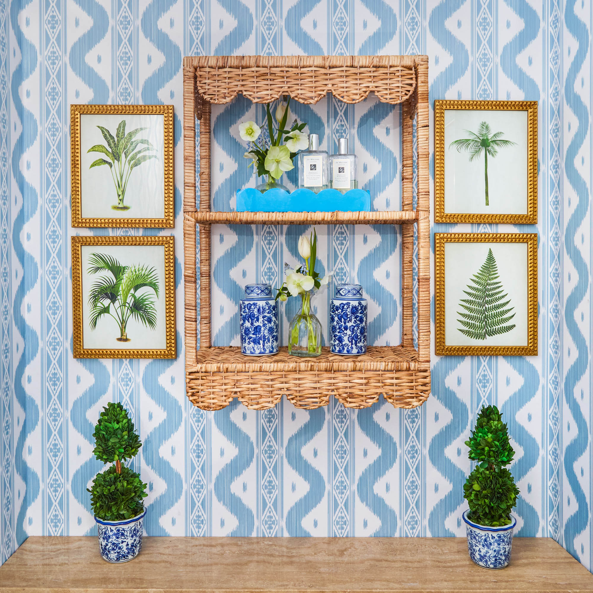 Blue Lacquer Tray Set