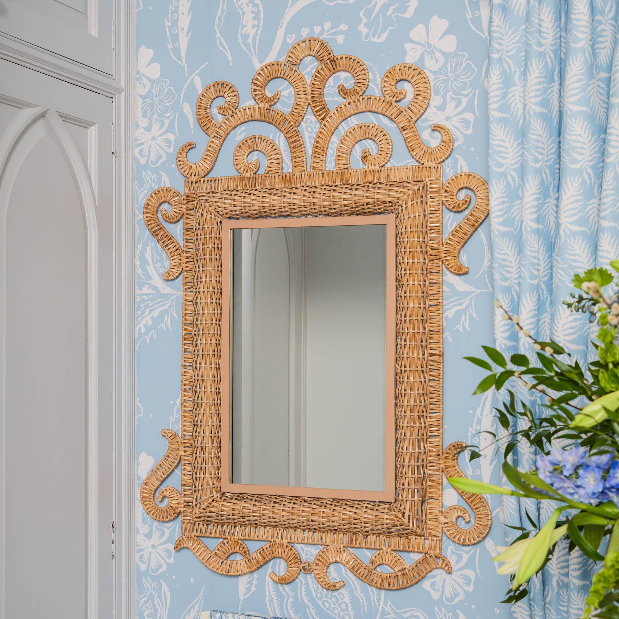 The Medium Grand Rattan Mirror