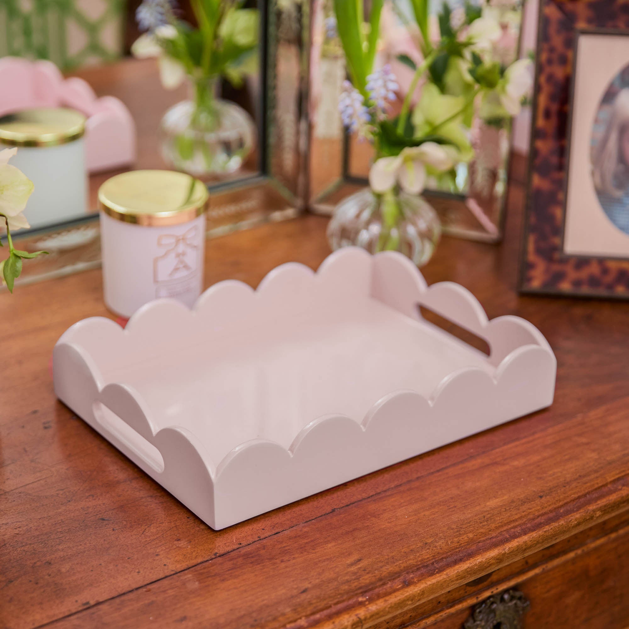 Small Soft Pink Lacquer Tray