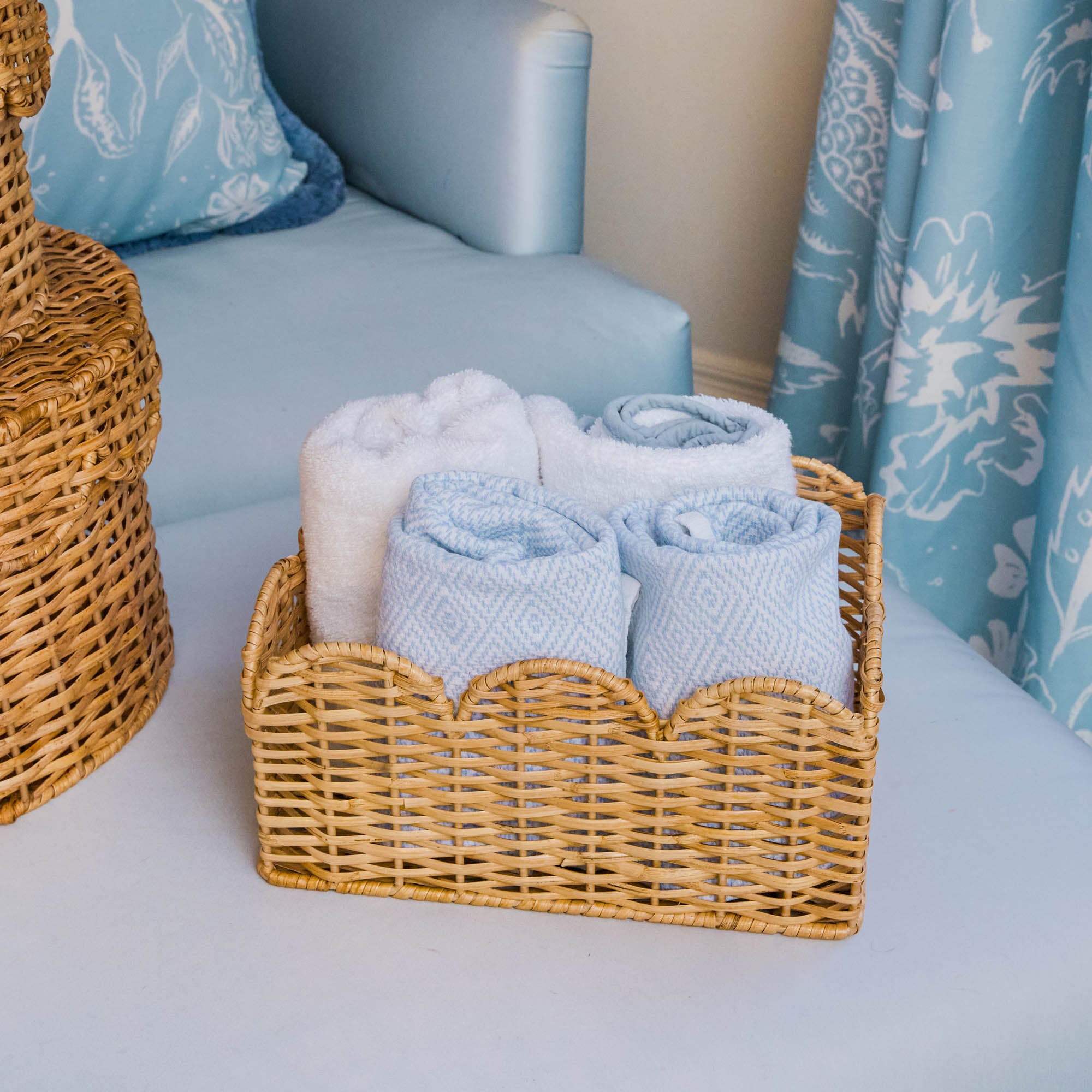 Scalloped Rattan Baskets (Set of 3)