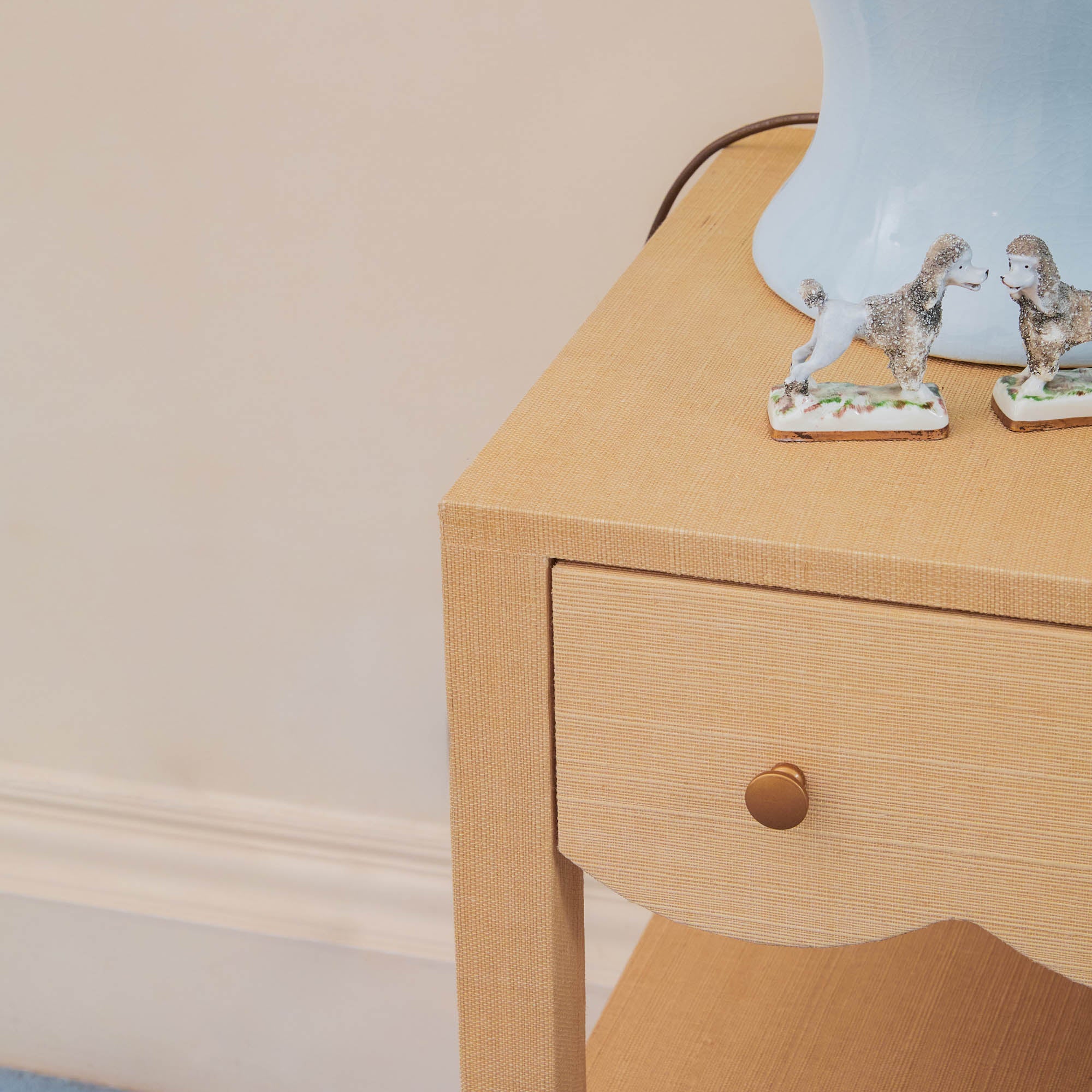 Grasscloth Bedside Table