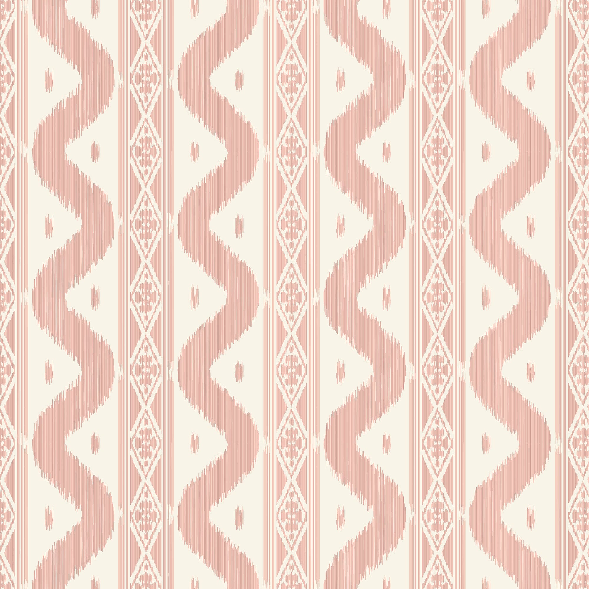 Pink Ikat Stripe Wallpaper