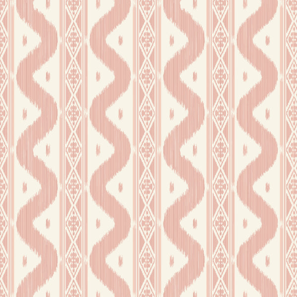 Pink Ikat Stripe Wallpaper