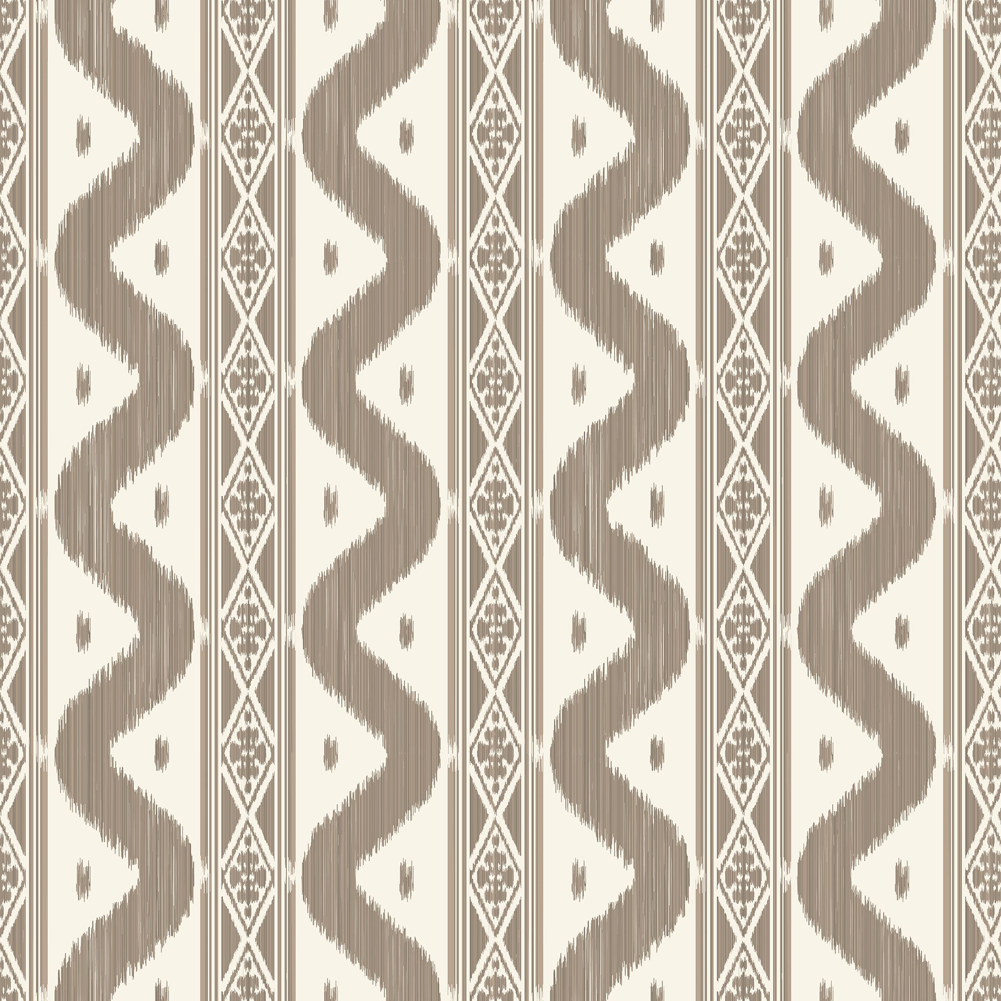 Putty Ikat Stripe Wallpaper