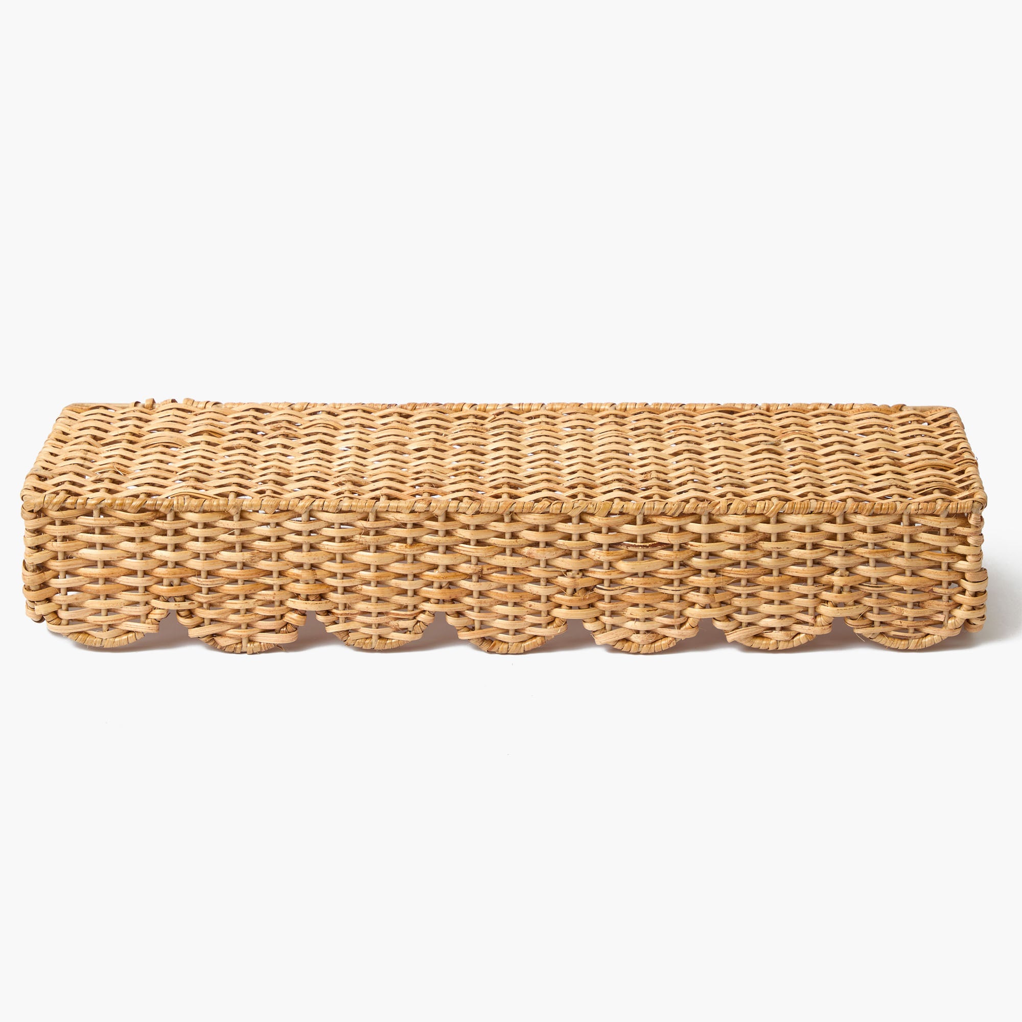 Scalloped Rattan Shelf