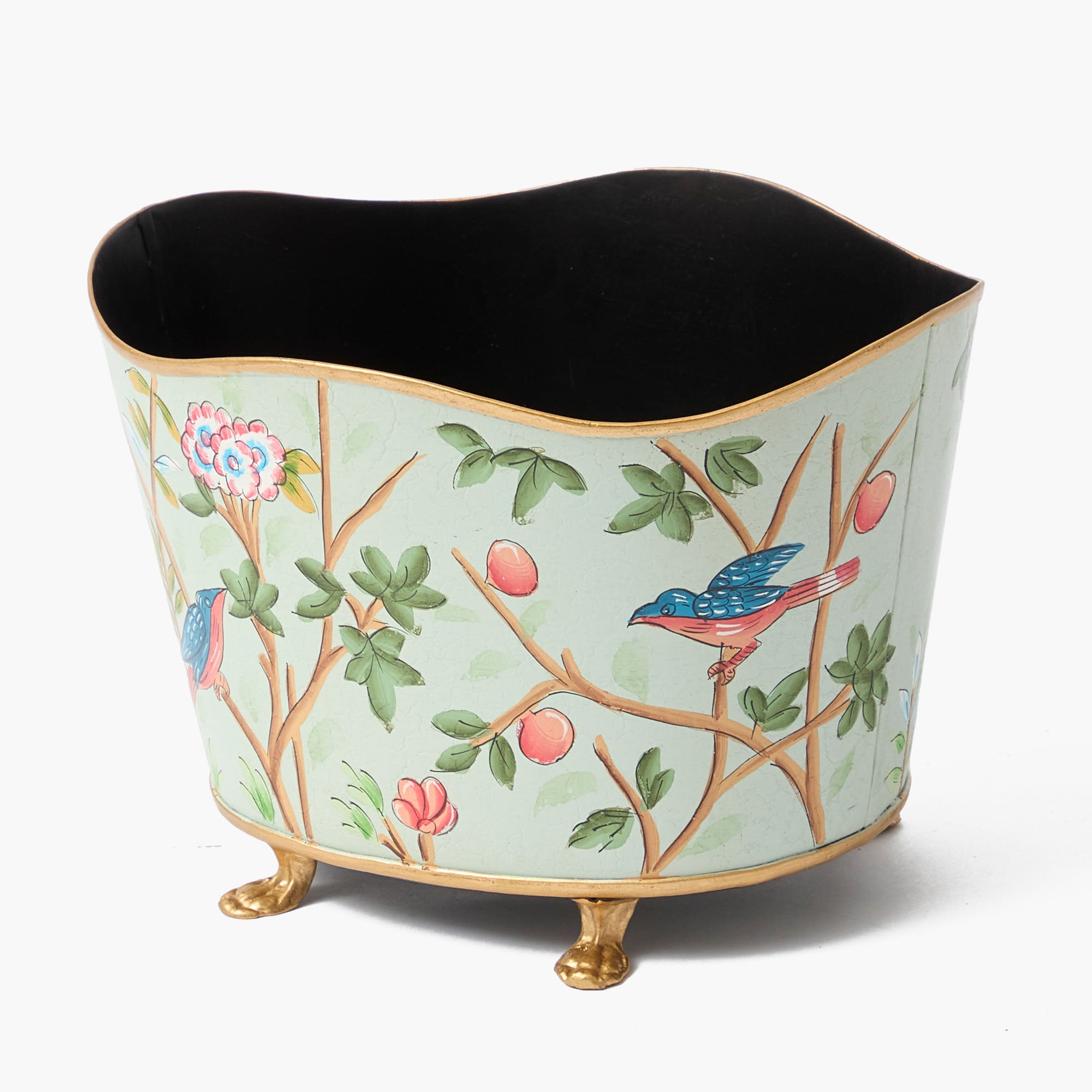 Green Chinoiserie Tole Planter