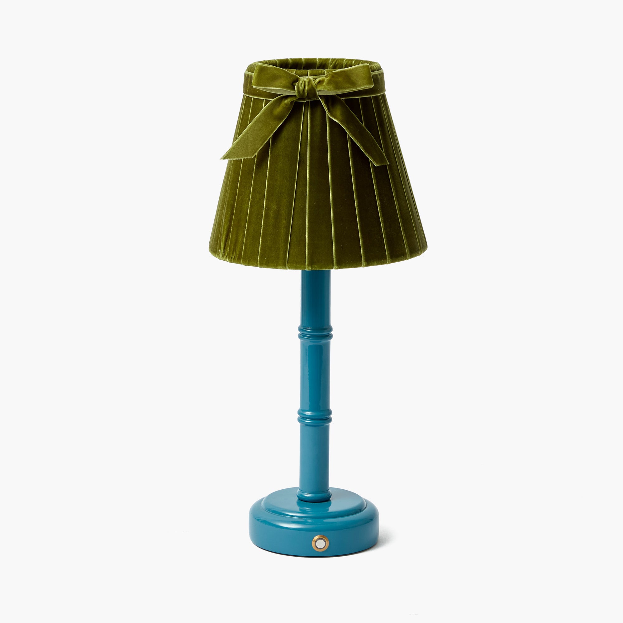 Olive Velvet Bow Lampshade (18cm)
