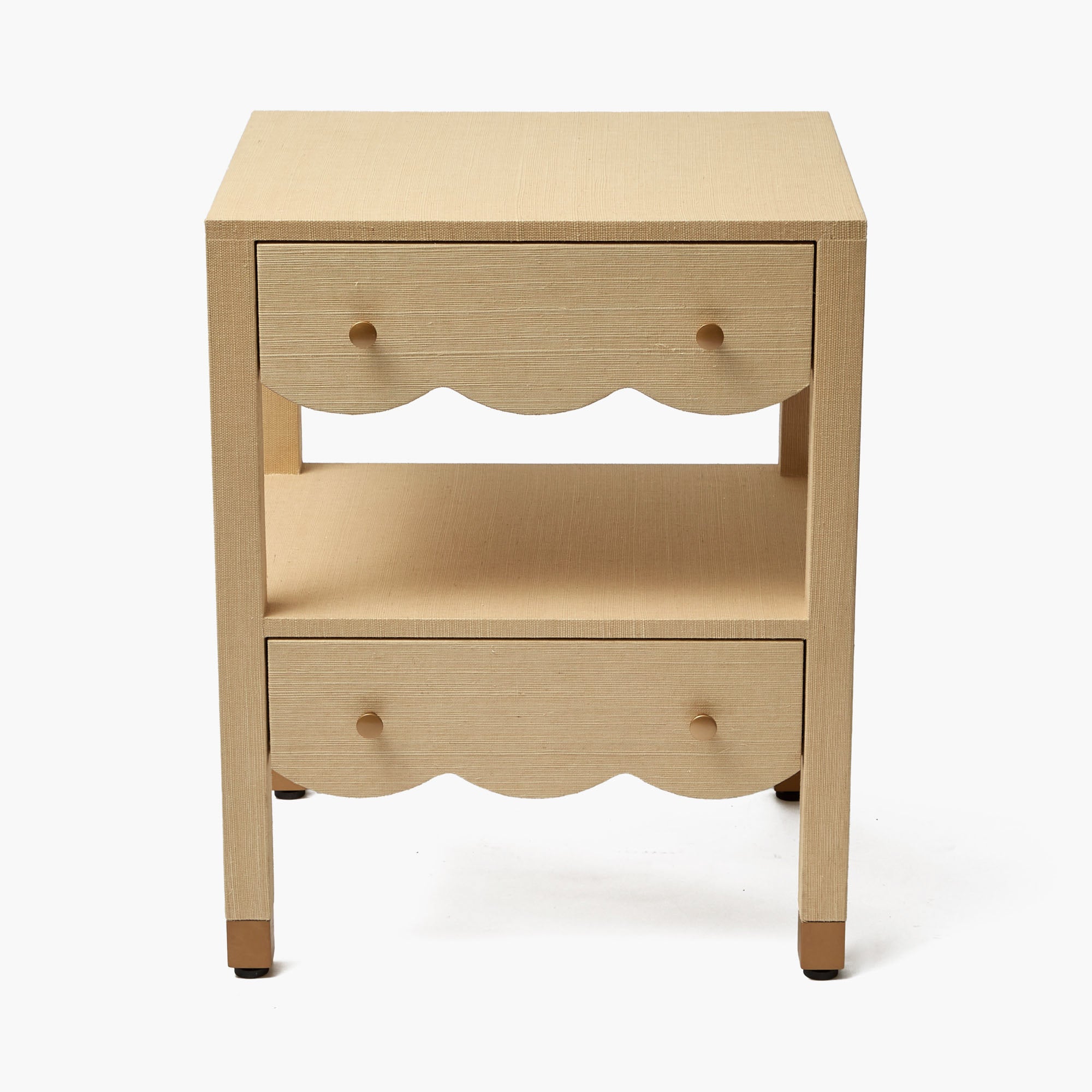 Grasscloth Bedside Table