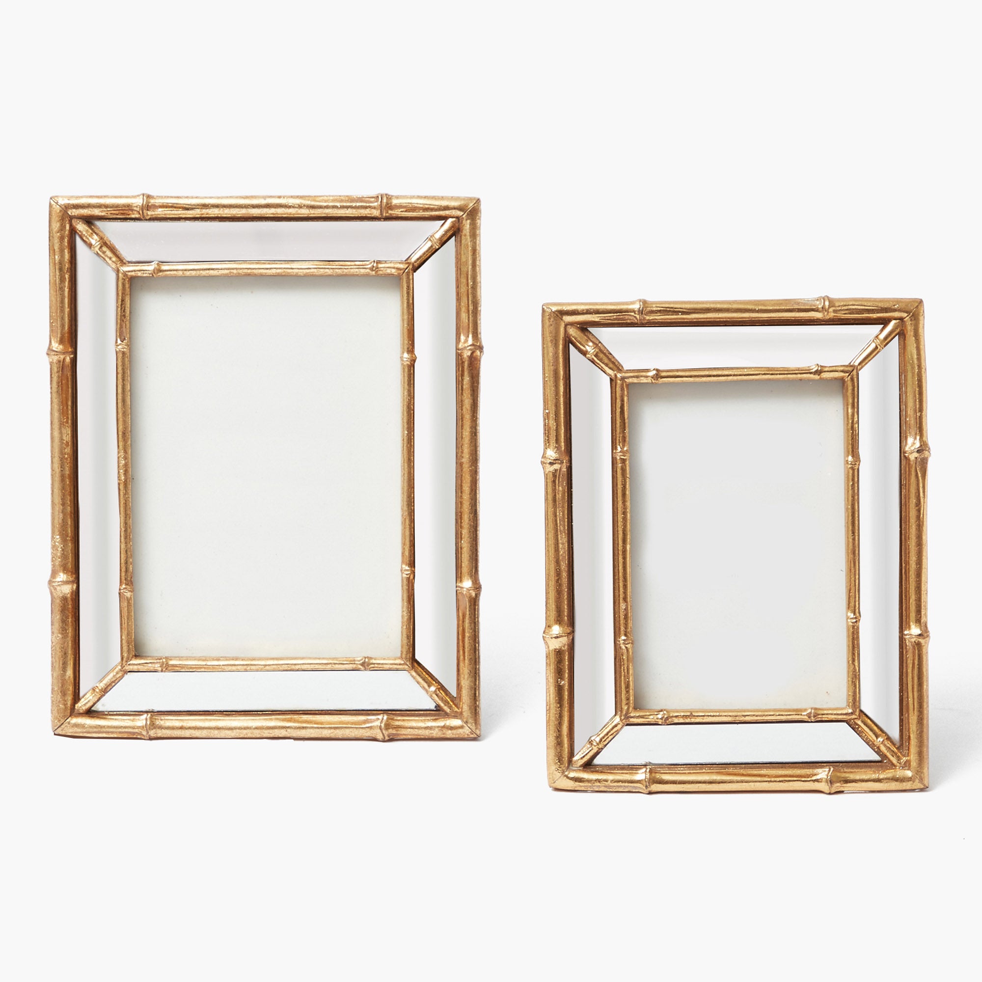 Gold Bamboo Mirror Photo Frame - 5"x 7"