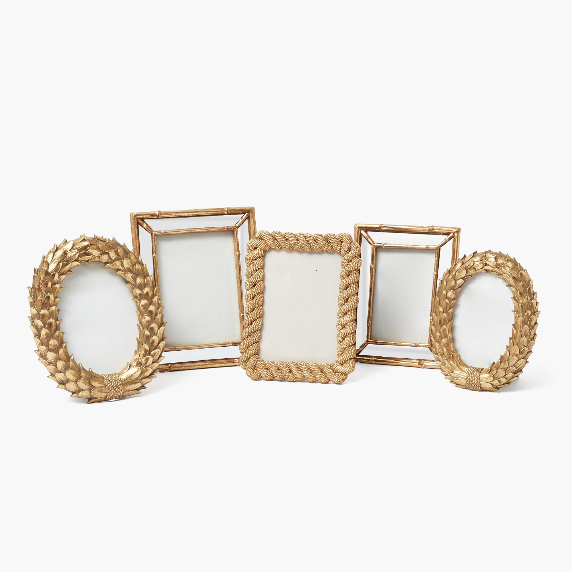 Gold Bamboo Mirror Photo Frame - 5"x 7"