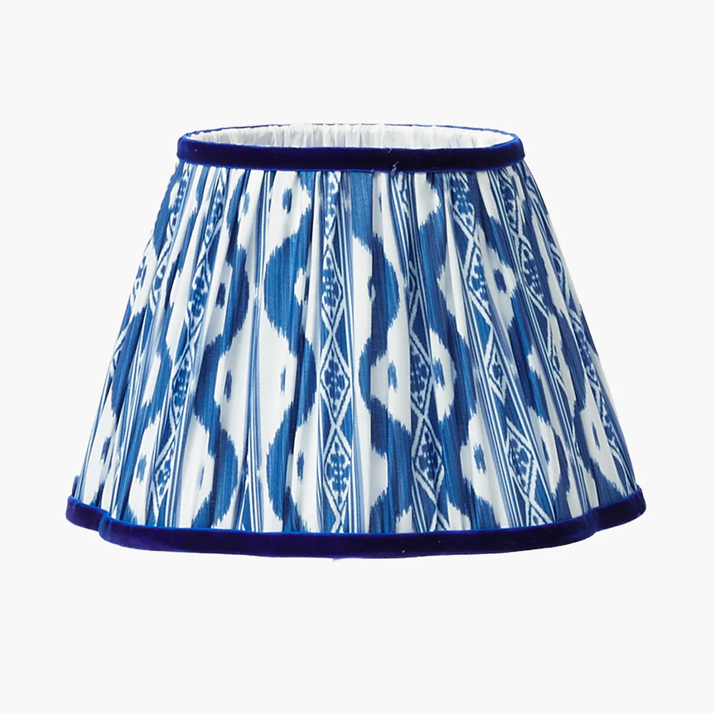 Chinoiserie Rechargeable Lamp & Cobalt Ikat Shade (22cm)