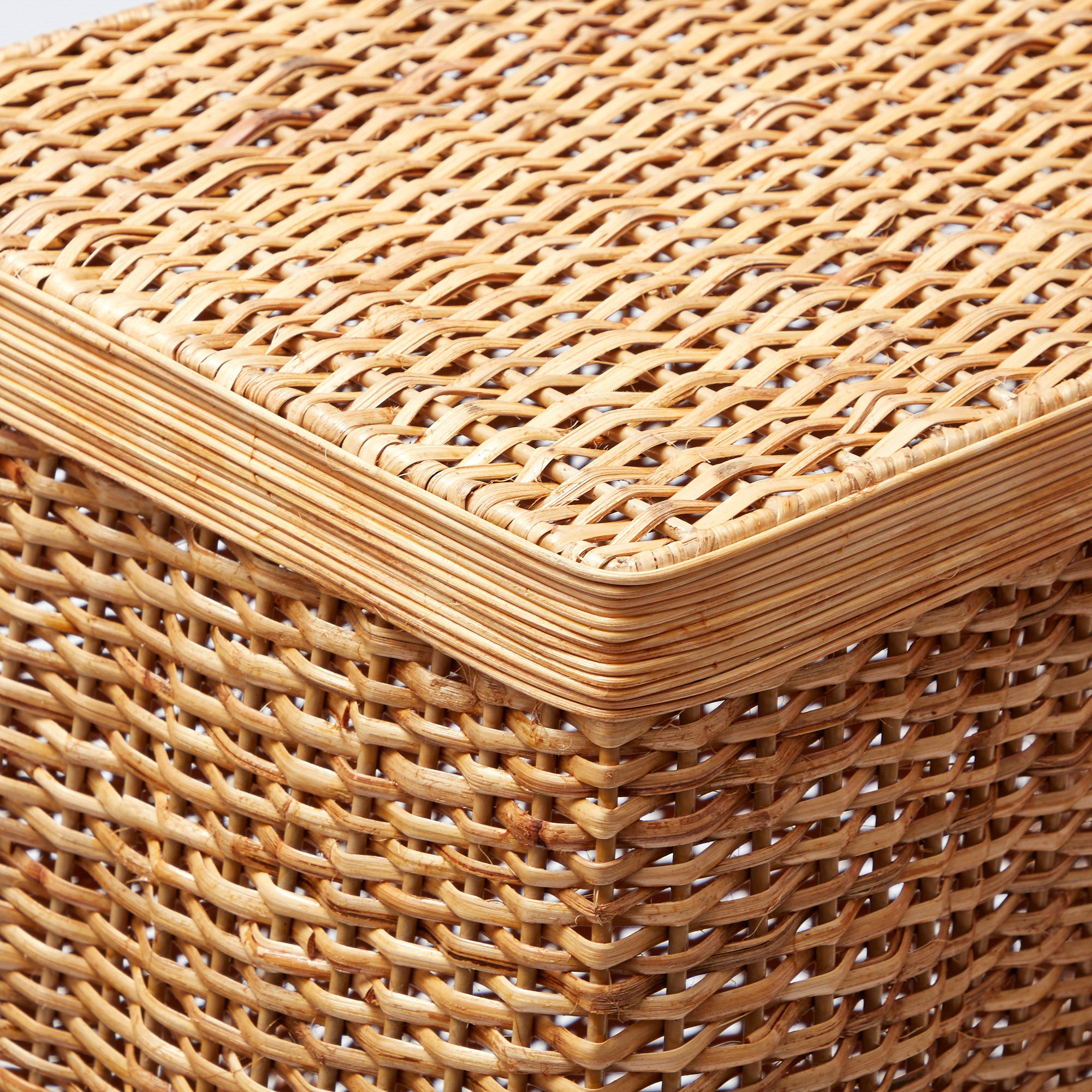 Small Vivienne Rattan Scalloped Console Table