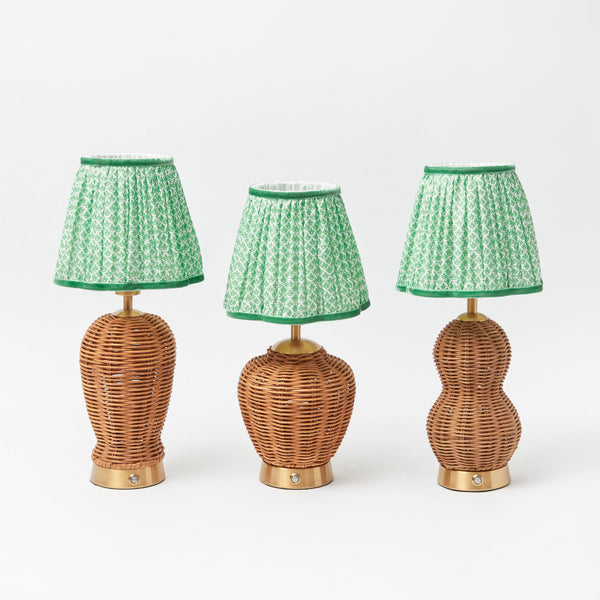 Trio of Rechargeable Rattan Lamp Stands
