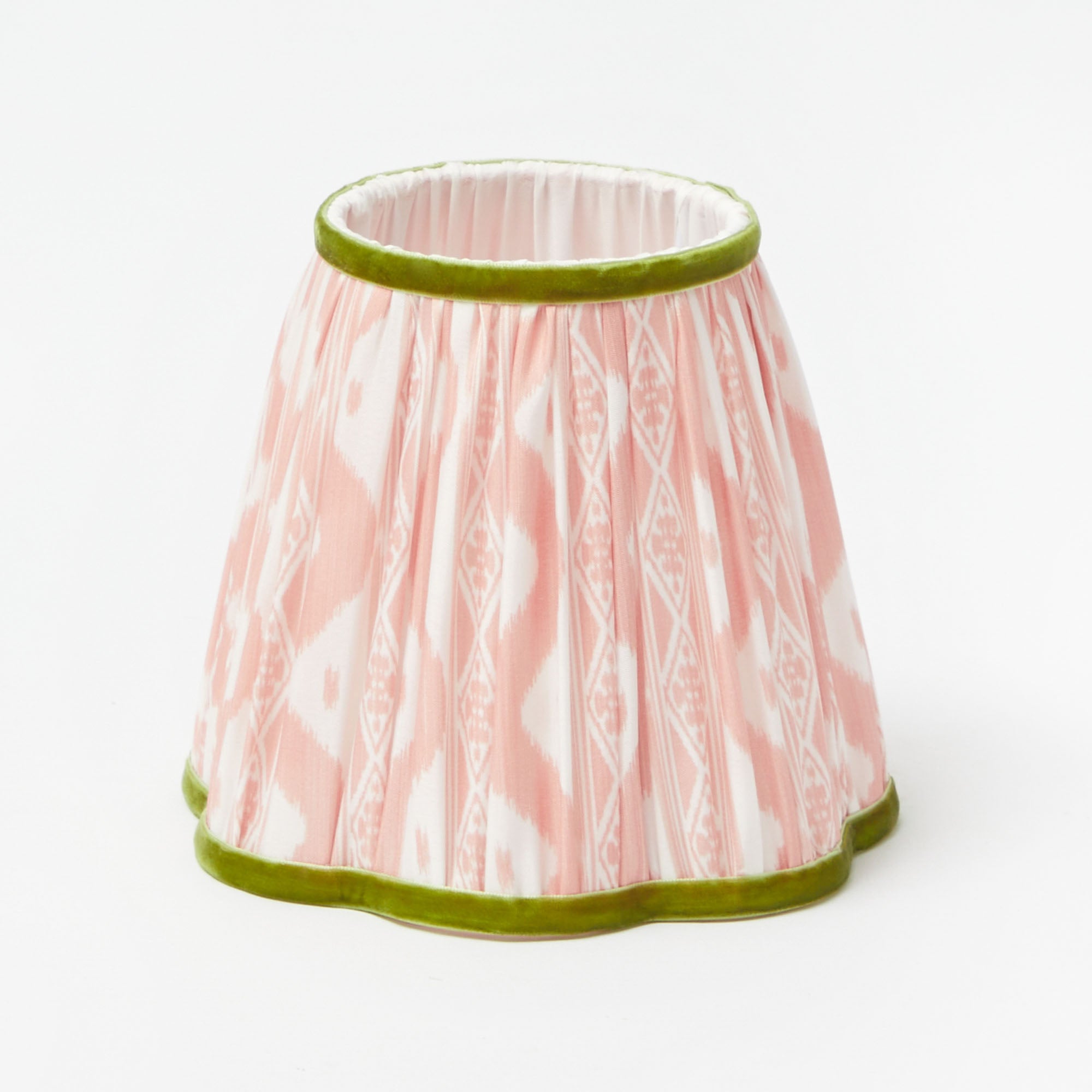 Tall Rechargeable Lamp with Pink & Green Ikat Shade (18cm)