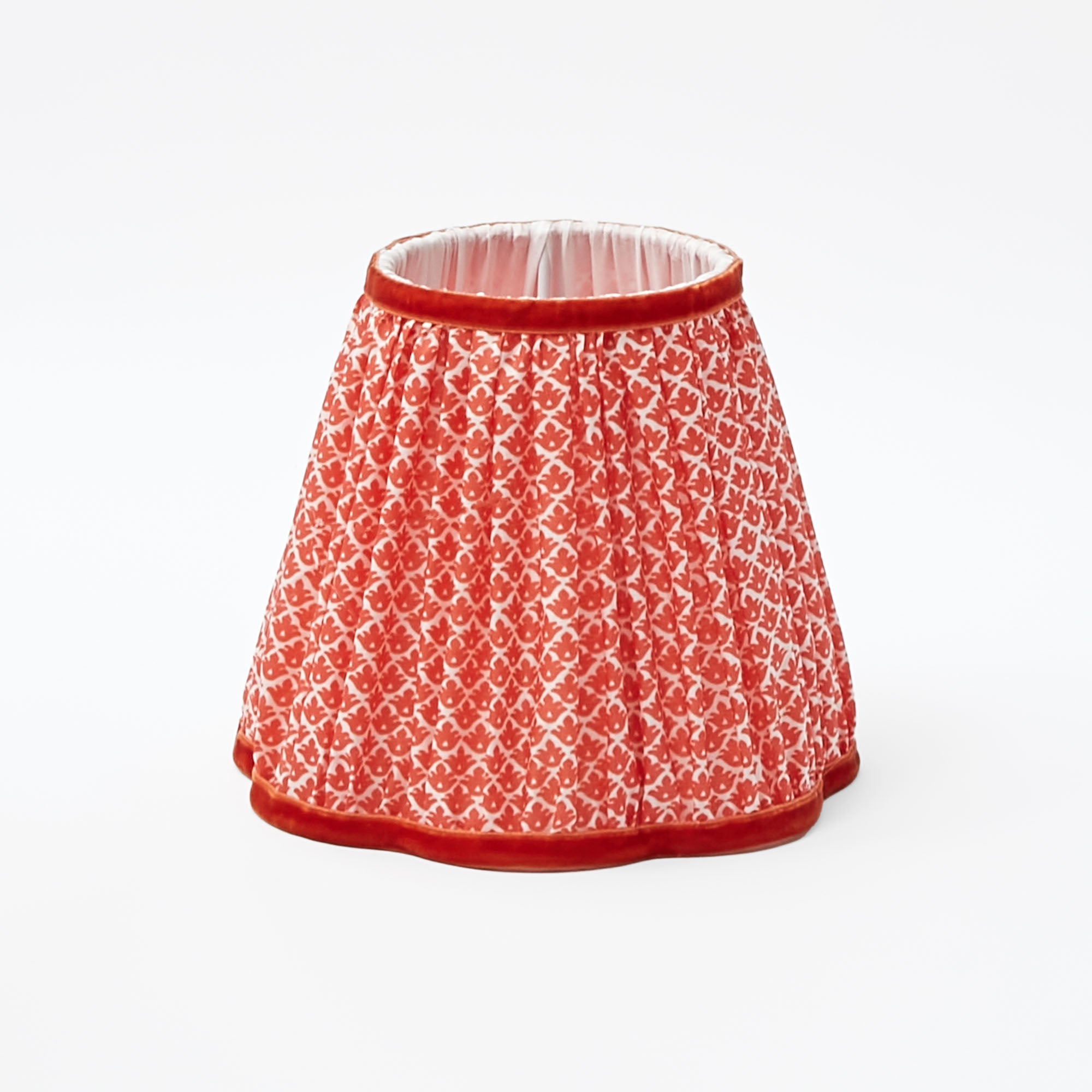 Rechargeable Bamboo Lamp with Orange Lotus Shade (18cm)