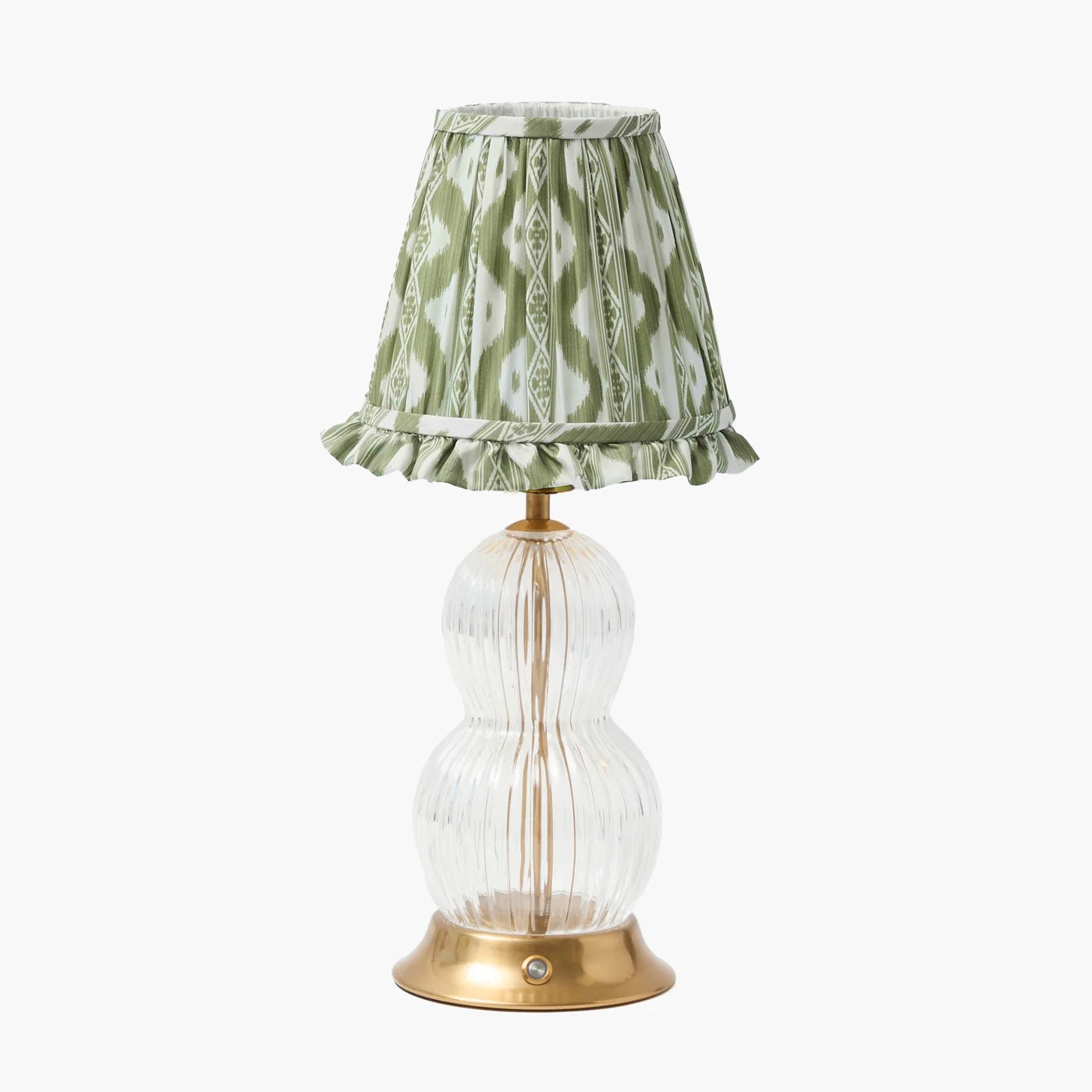 Olive Ikat Ruffle Lampshade (18cm)