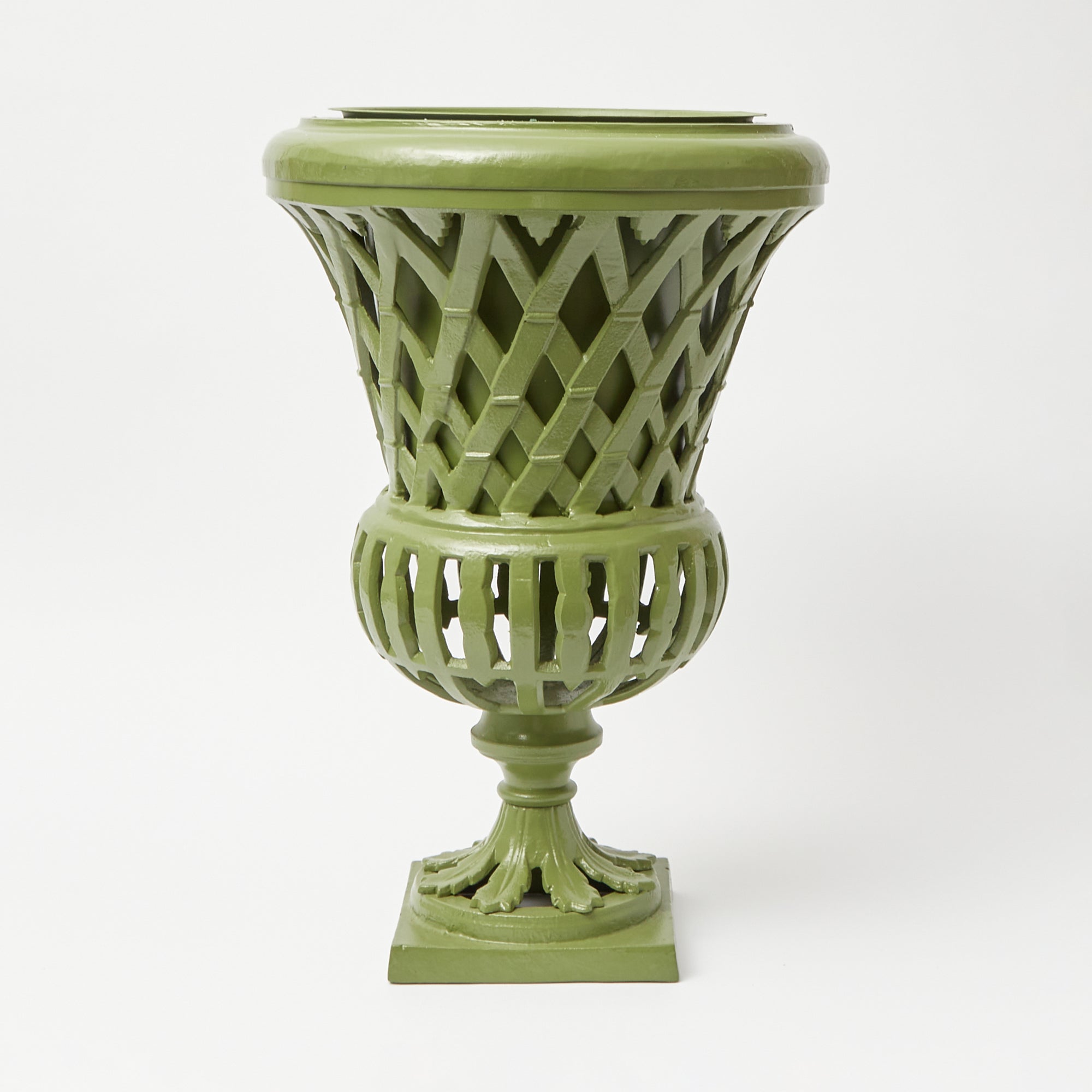 Adelaide Green Lattice Urn & Pedestal