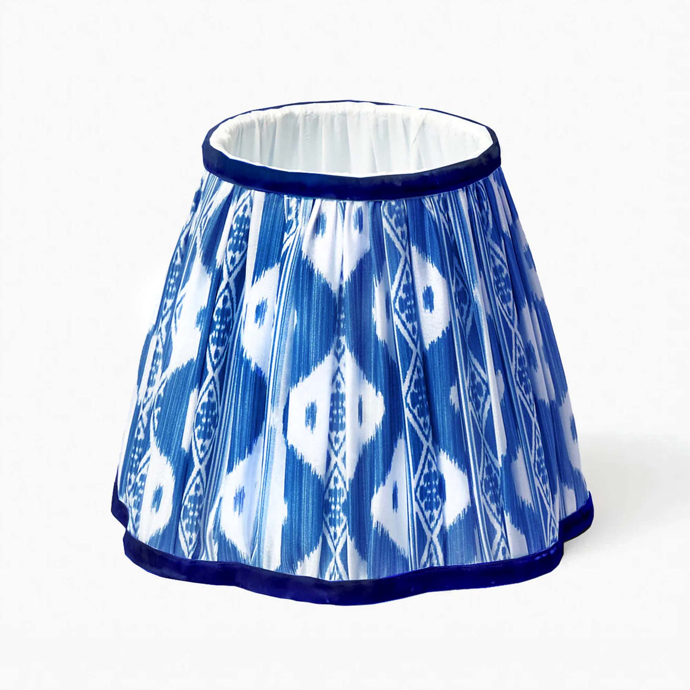 Staffordshire Dog Rechargeable Lamp with Cobalt Ikat Shade (Pair)