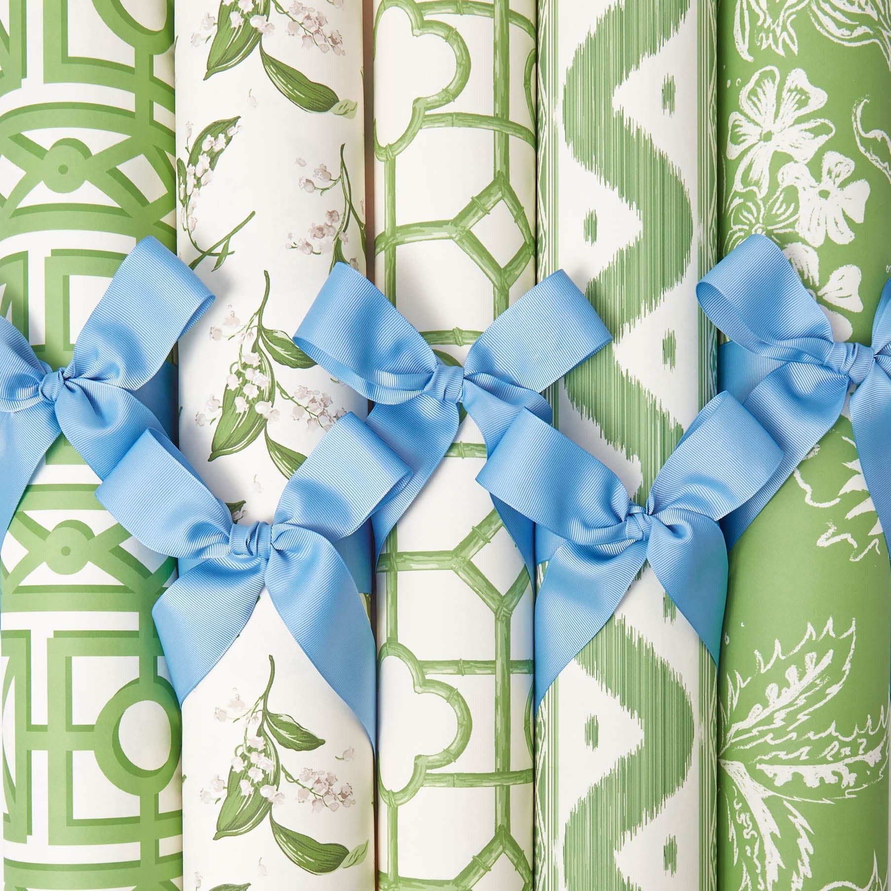 Green Ikat Stripe Wallpaper