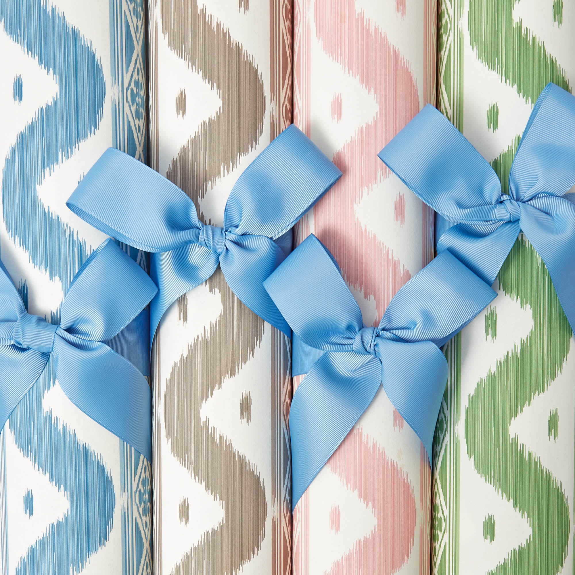 Green Ikat Stripe Wallpaper