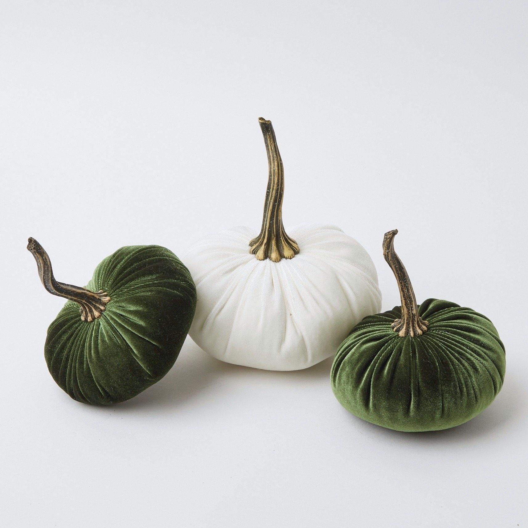 Moss Green Velvet Pumpkin (Pair)