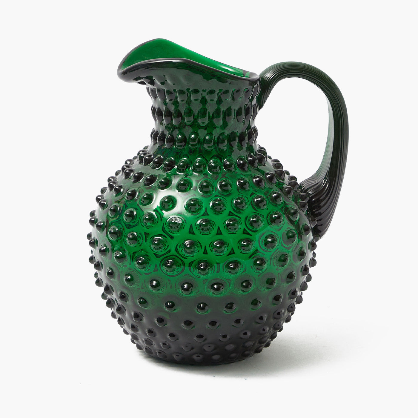 Emerald Green Hobnail Jug