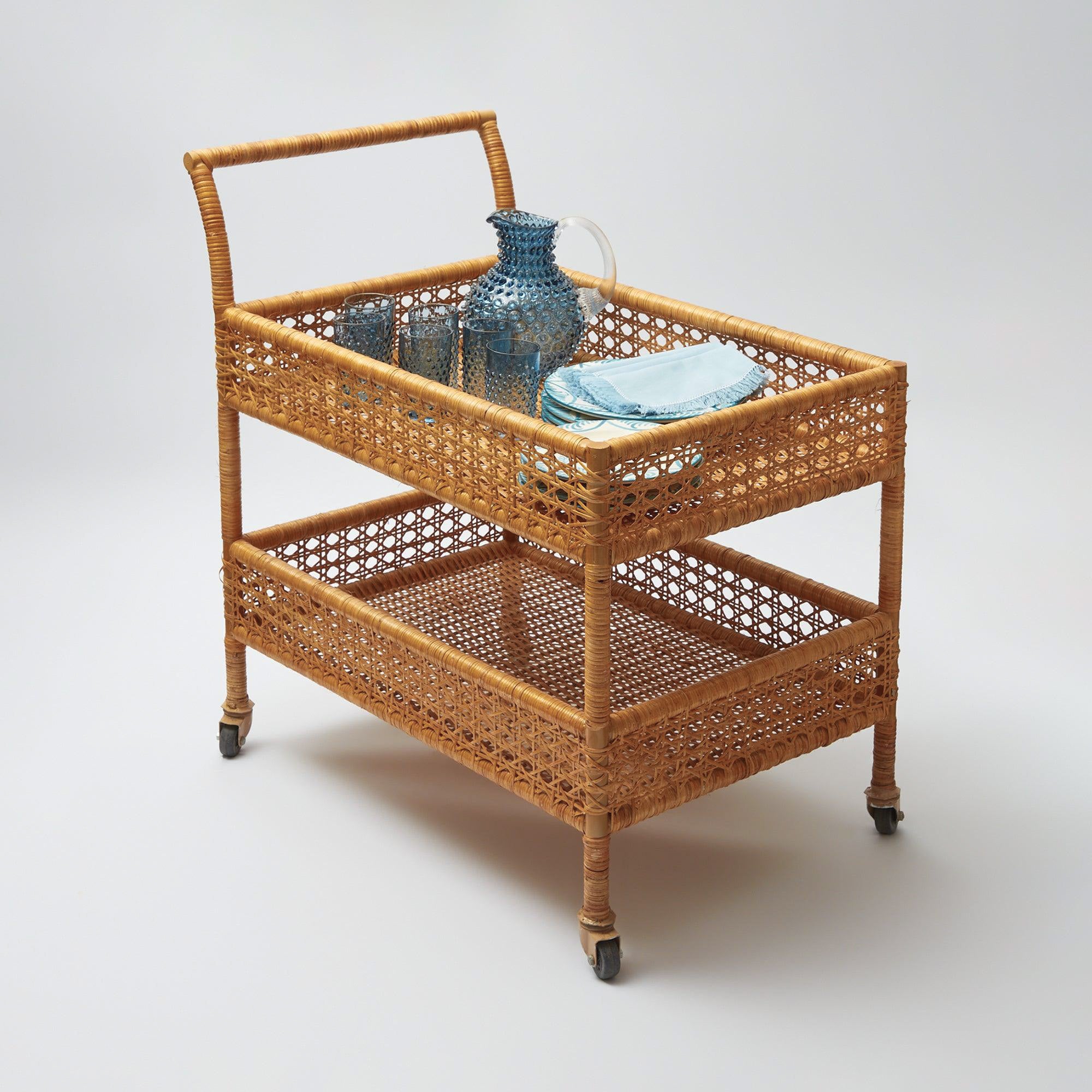 Lorenzo Rattan Bar Cart