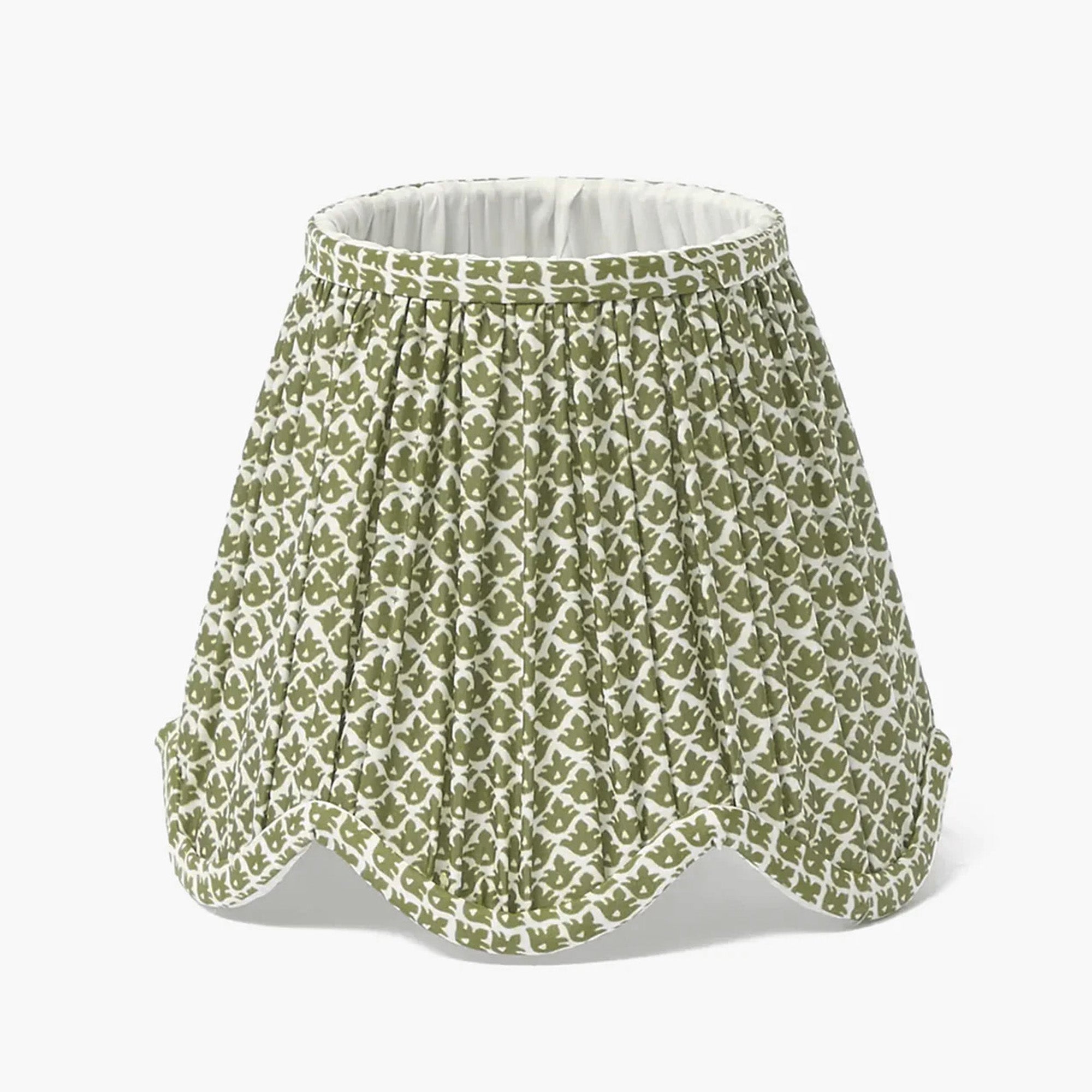 Olive Lotus Deep Scalloped Lampshade (18cm)