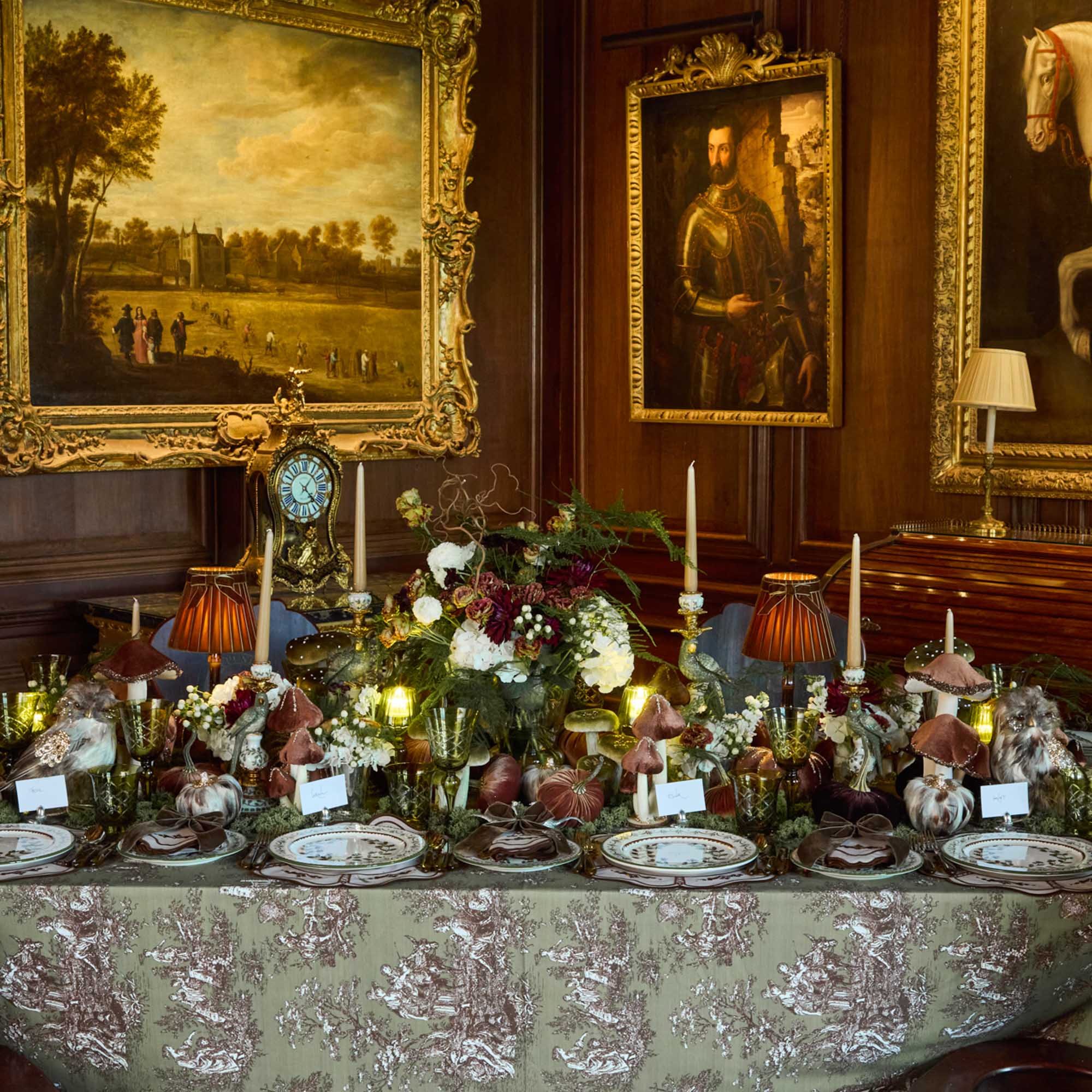 Small Olive Parrot Candle Holder (Pair)