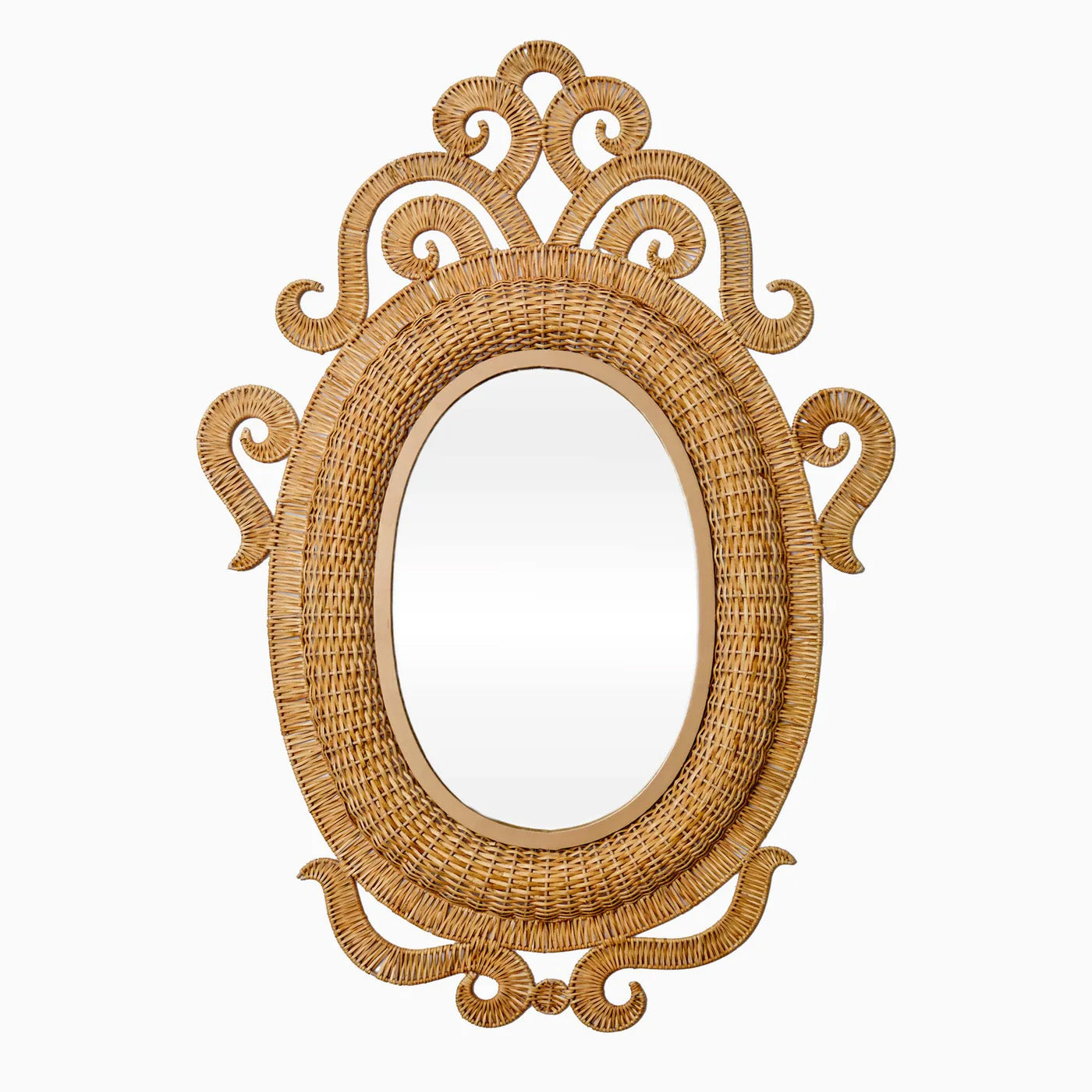 Oval Grand Rattan Mirror