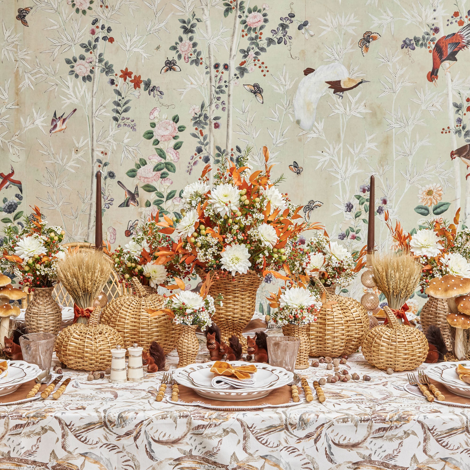 Elevate decor with the charming Natural Rattan Pumpkin Family.