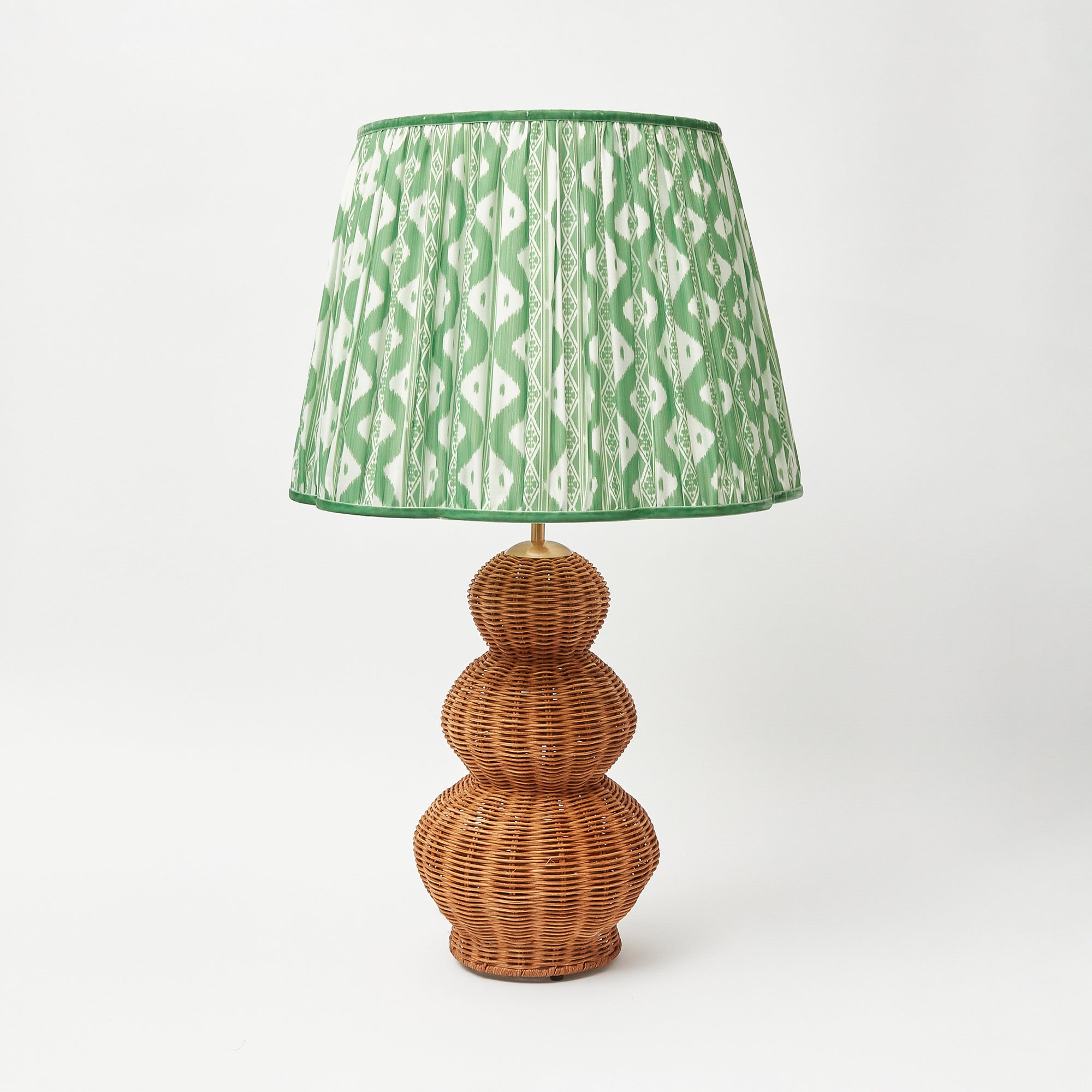 Green Ikat Scalloped Lampshade (40cm)